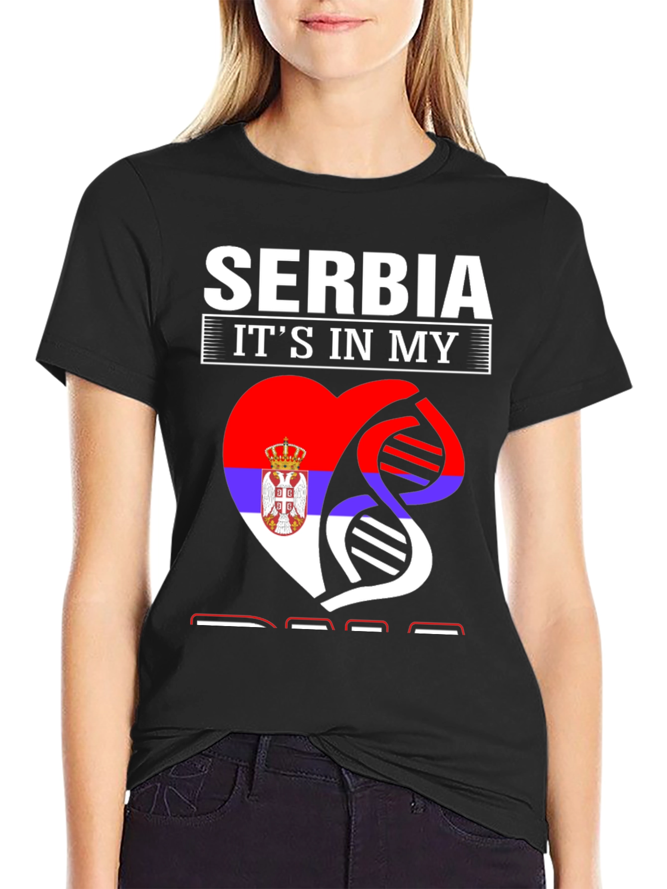 Serbia Heart DNA Graphic T-Shirt
