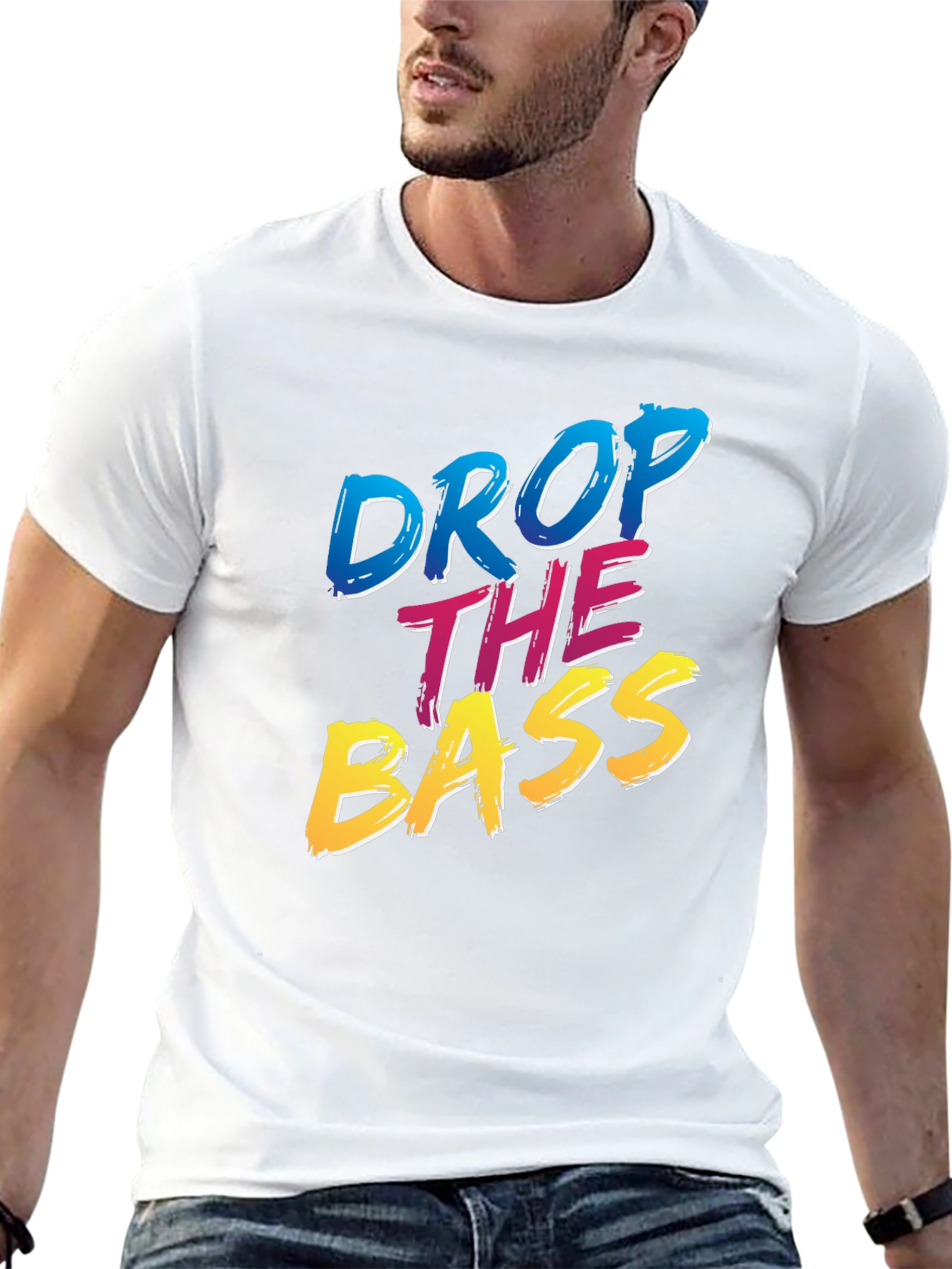 Drop The Bass T-Shirt - Black Cotton Blend