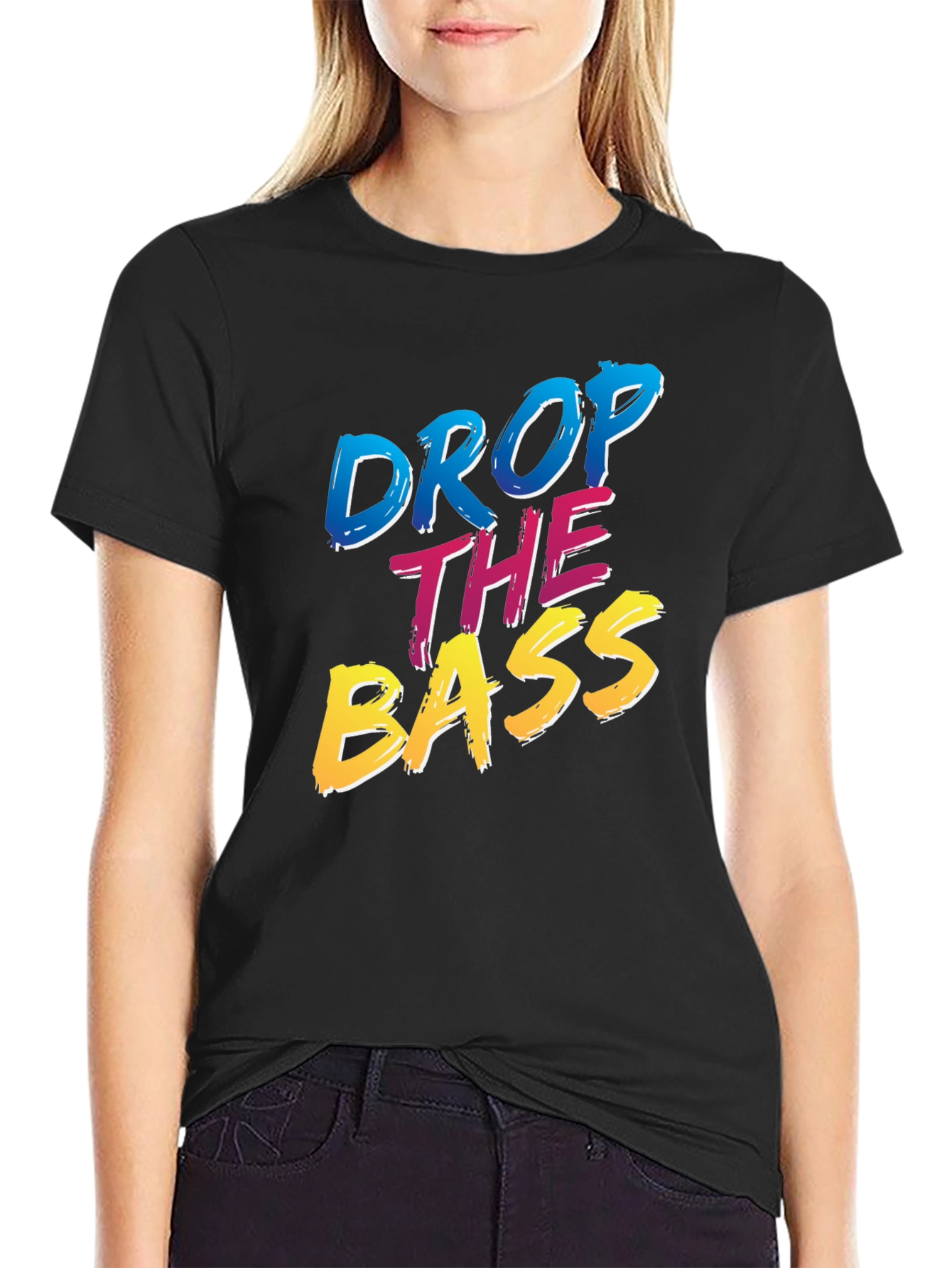 Drop The Bass T-Shirt - Black Cotton Blend