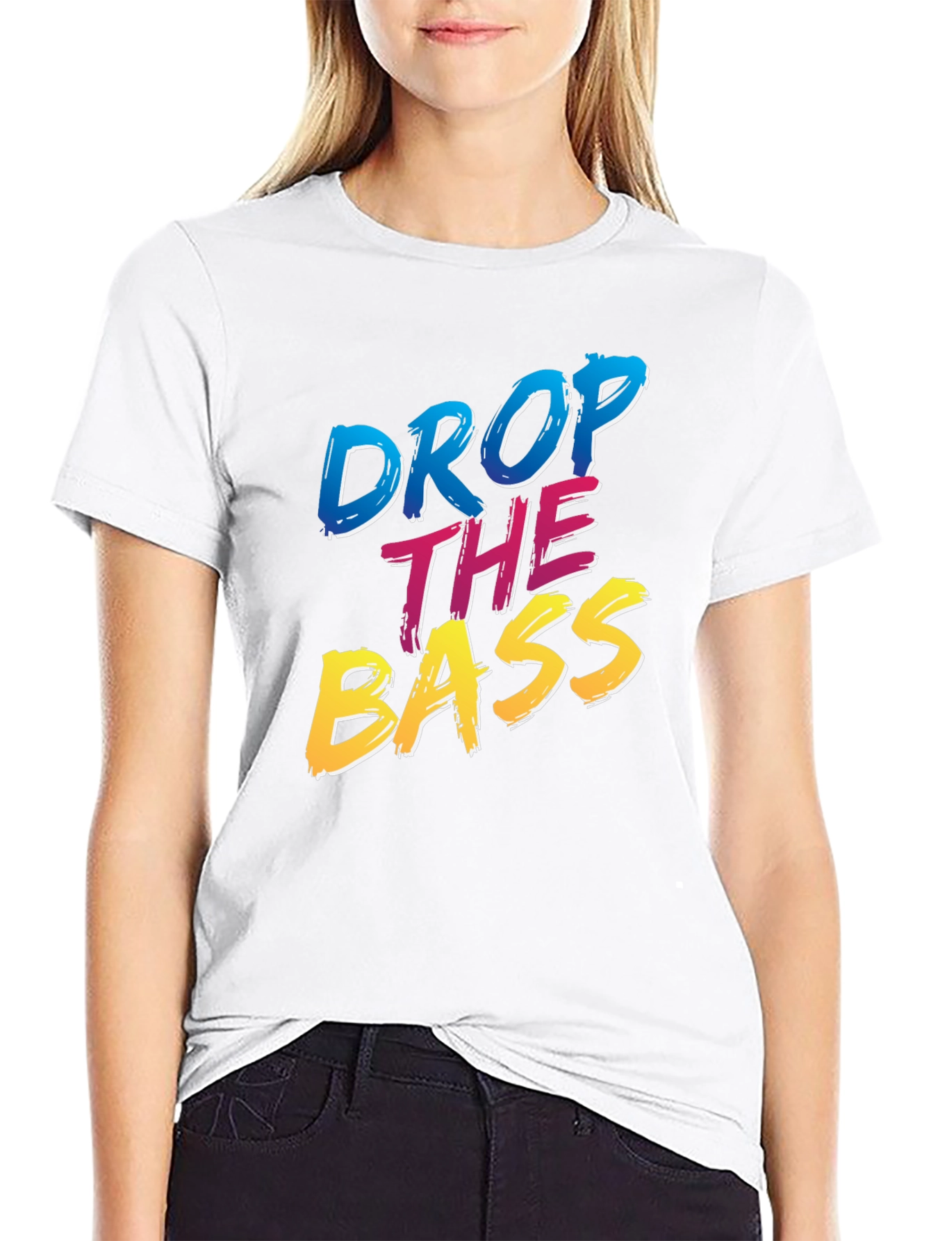 Drop The Bass T-Shirt - Black Cotton Blend