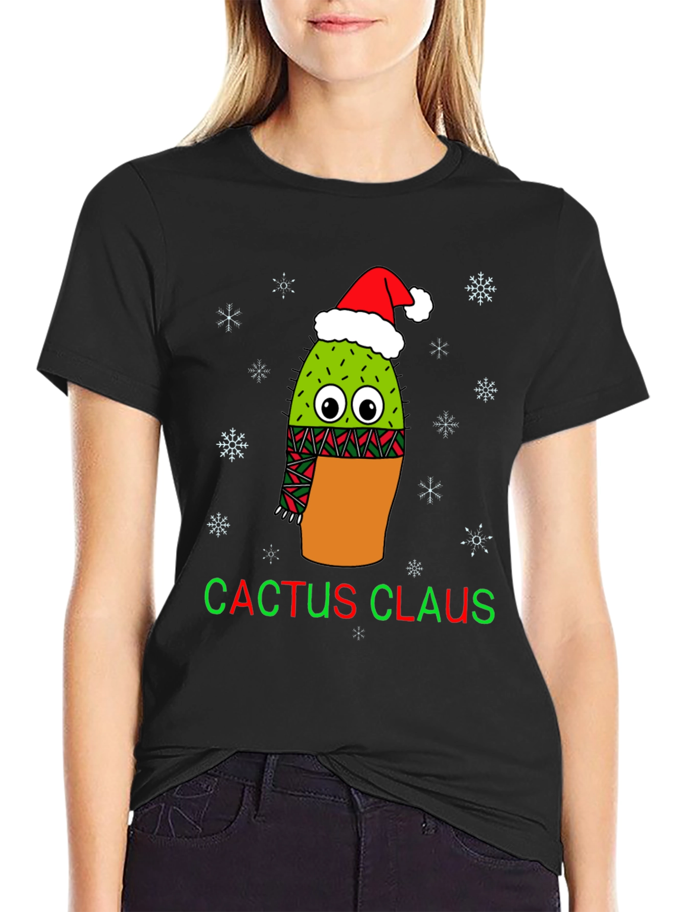 Cactus Claus Christmas Graphic Tee