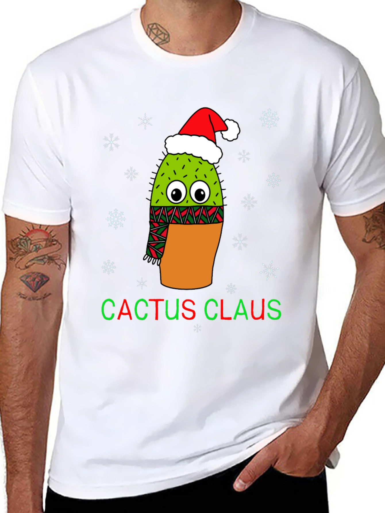 Cactus Claus Christmas Graphic Tee
