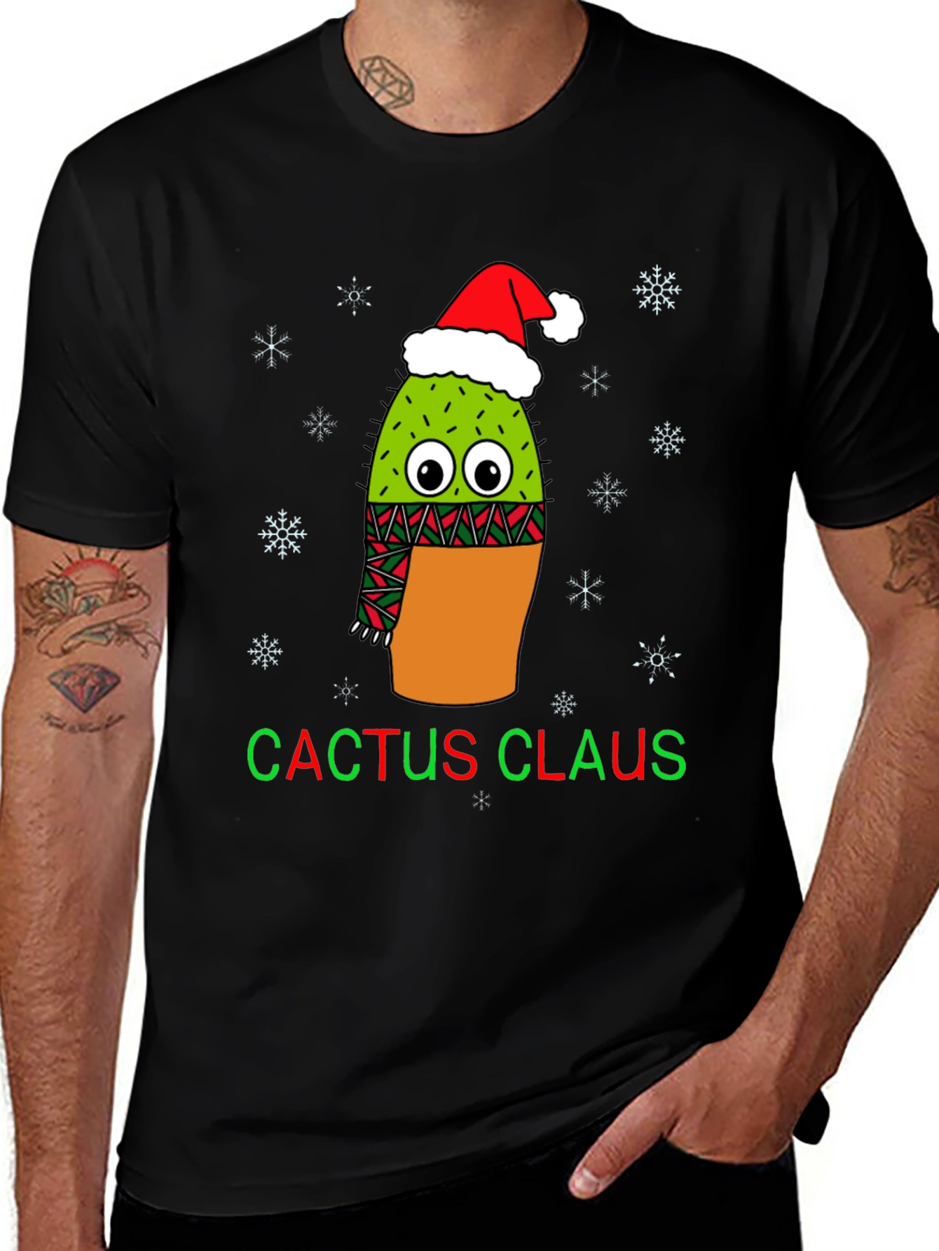 Cactus Claus Christmas Graphic Tee