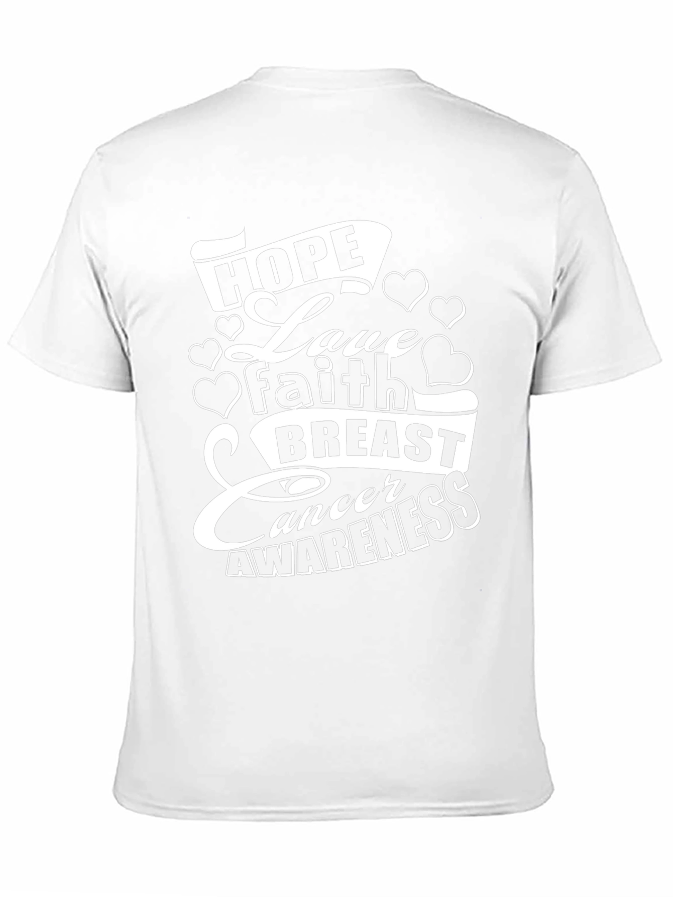 Hope Love Faith Breast Cancer Awareness Black T-Shirt