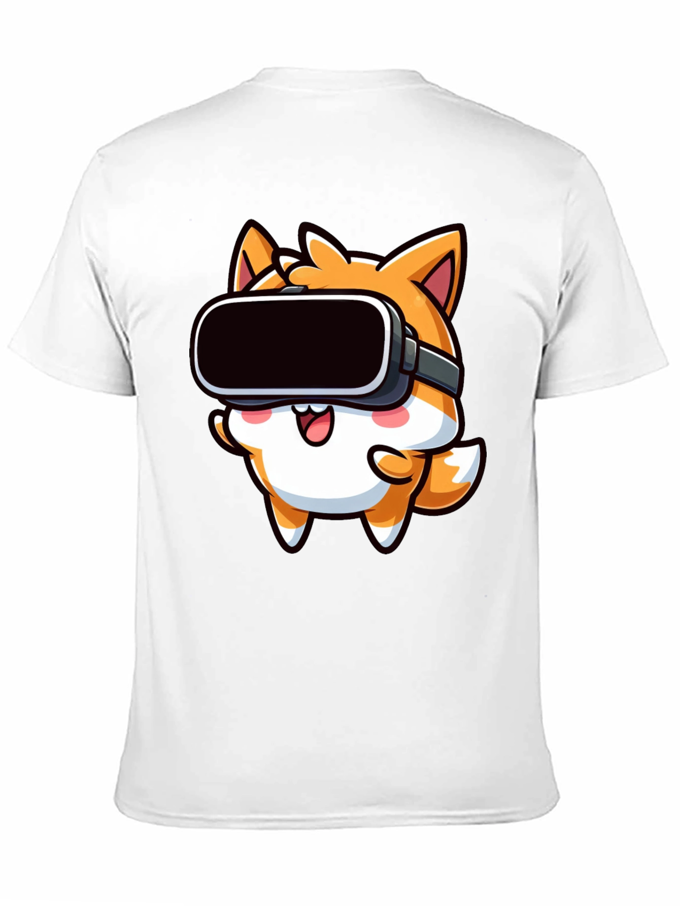 VR Fox Black T-Shirt - Cute Gamer Tee