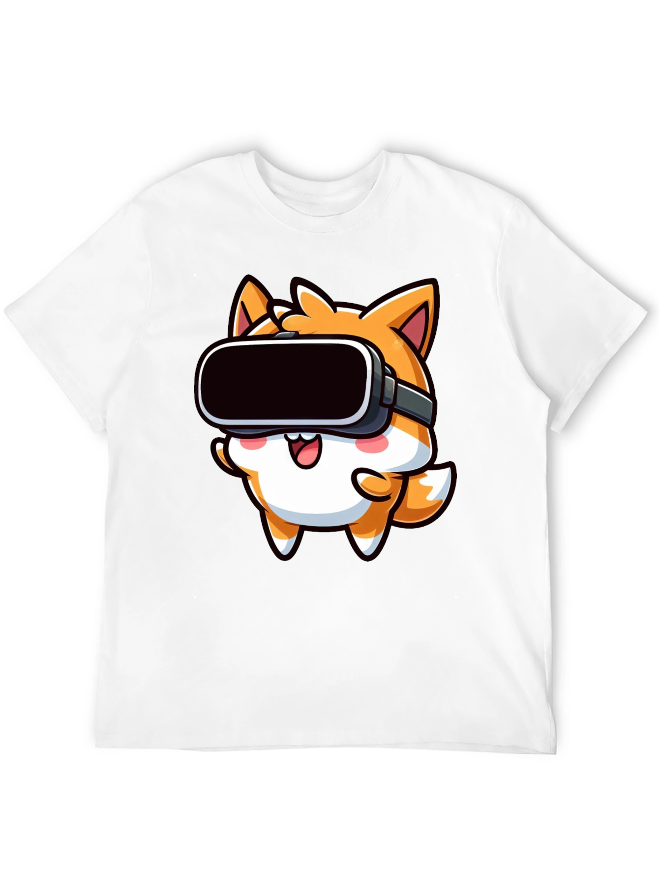 VR Fox Black T-Shirt - Cute Gamer Tee