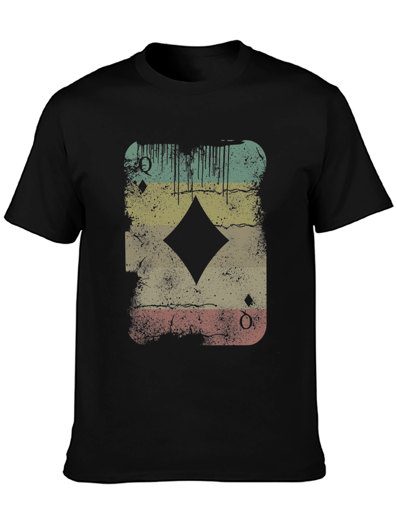 Queen of Diamonds Graphic Print Mens T-Shirt