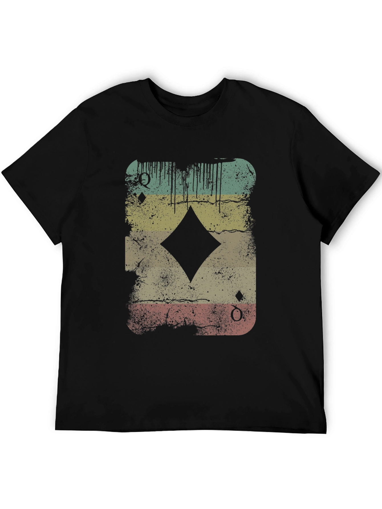 Queen of Diamonds Graphic Print Mens T-Shirt