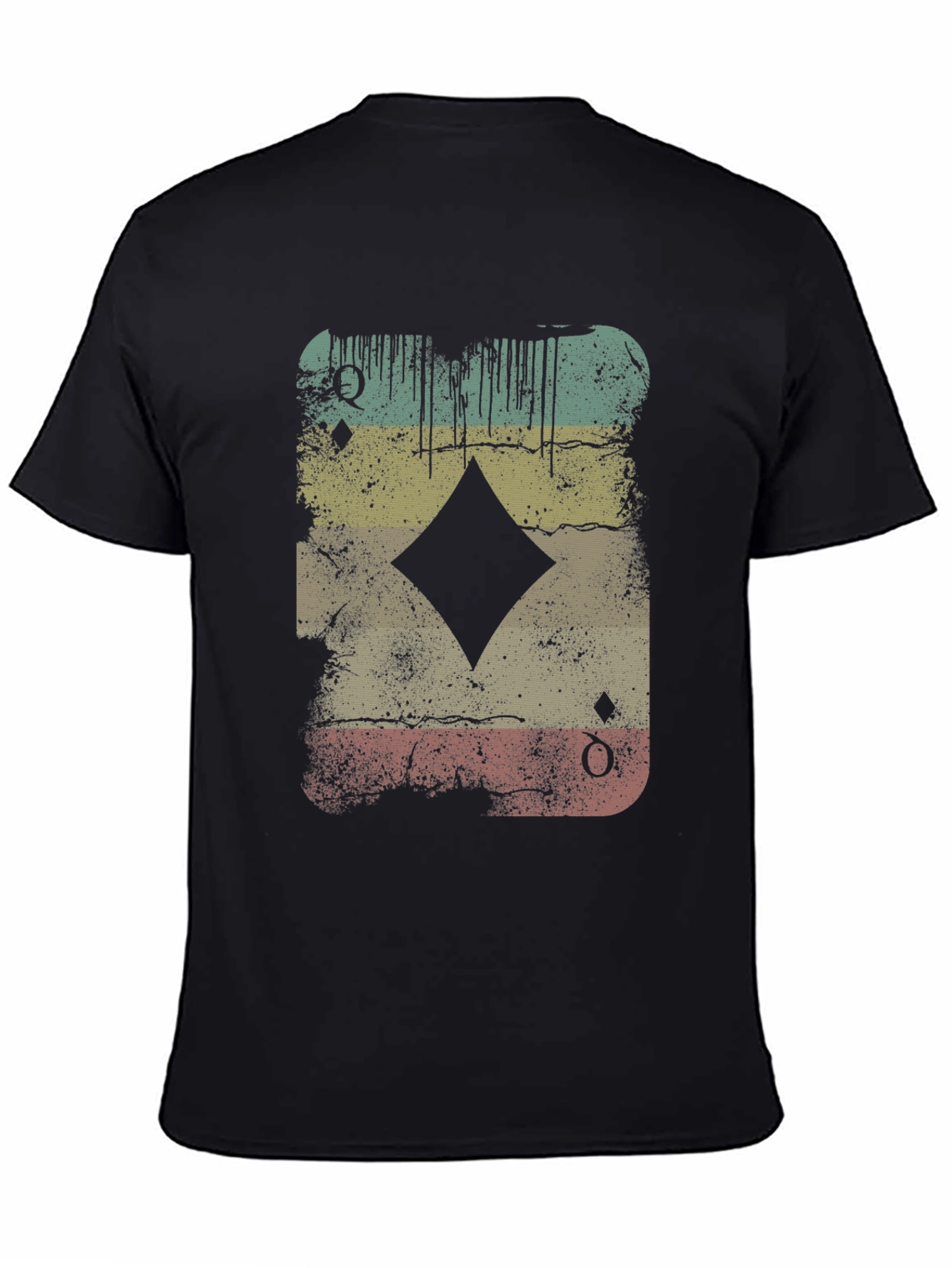 Queen of Diamonds Graphic Print Mens T-Shirt