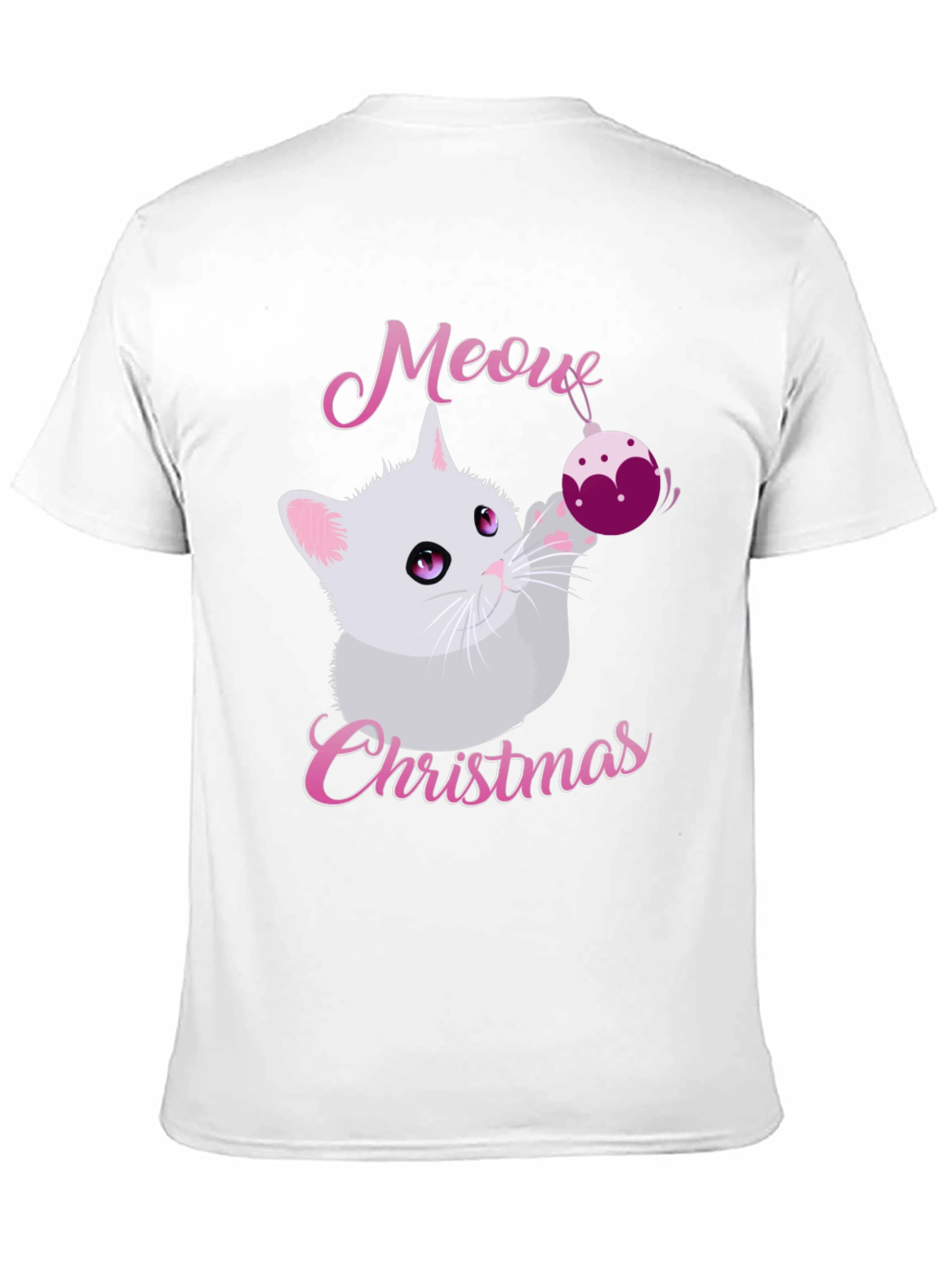 Meow Christmas Graphic Tee - Holiday Kitten Shirt