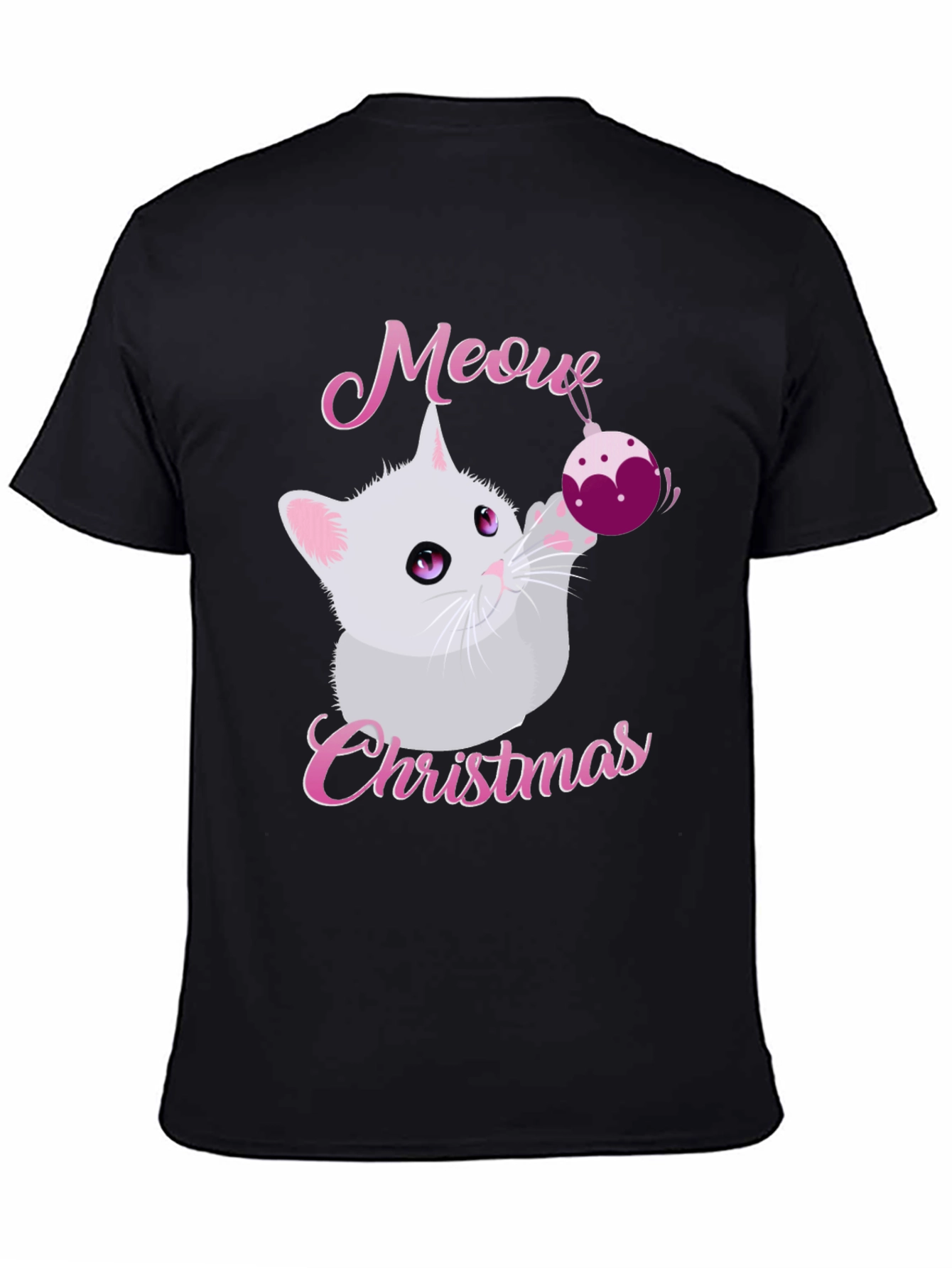 Meow Christmas Graphic Tee - Holiday Kitten Shirt