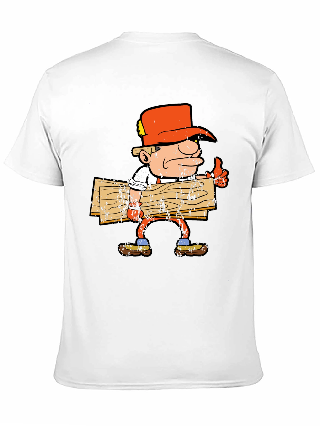 Cartoon Lumberjack Graphic Tee - Black Cotton Shirt
