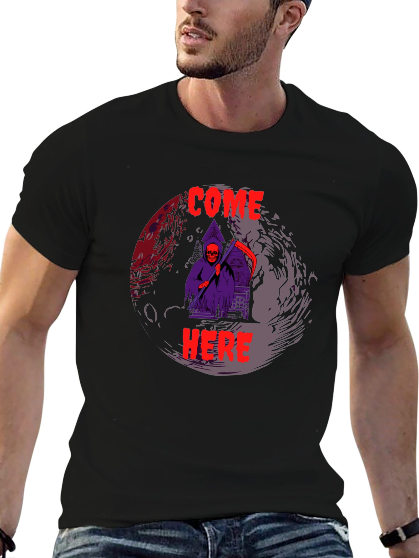 Grim Reaper Graphic Tee - Come Here T-Shirt