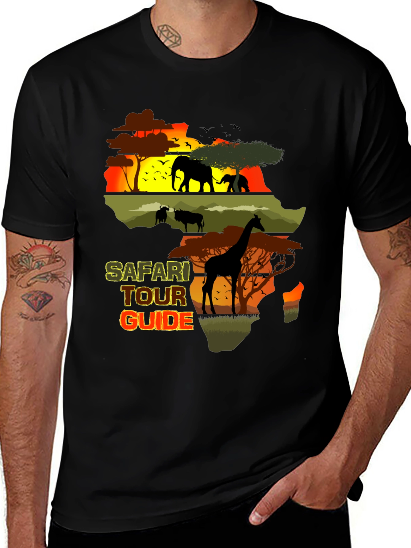 Safari Tour Guide Graphic Tee - Africa Wildlife Shirt