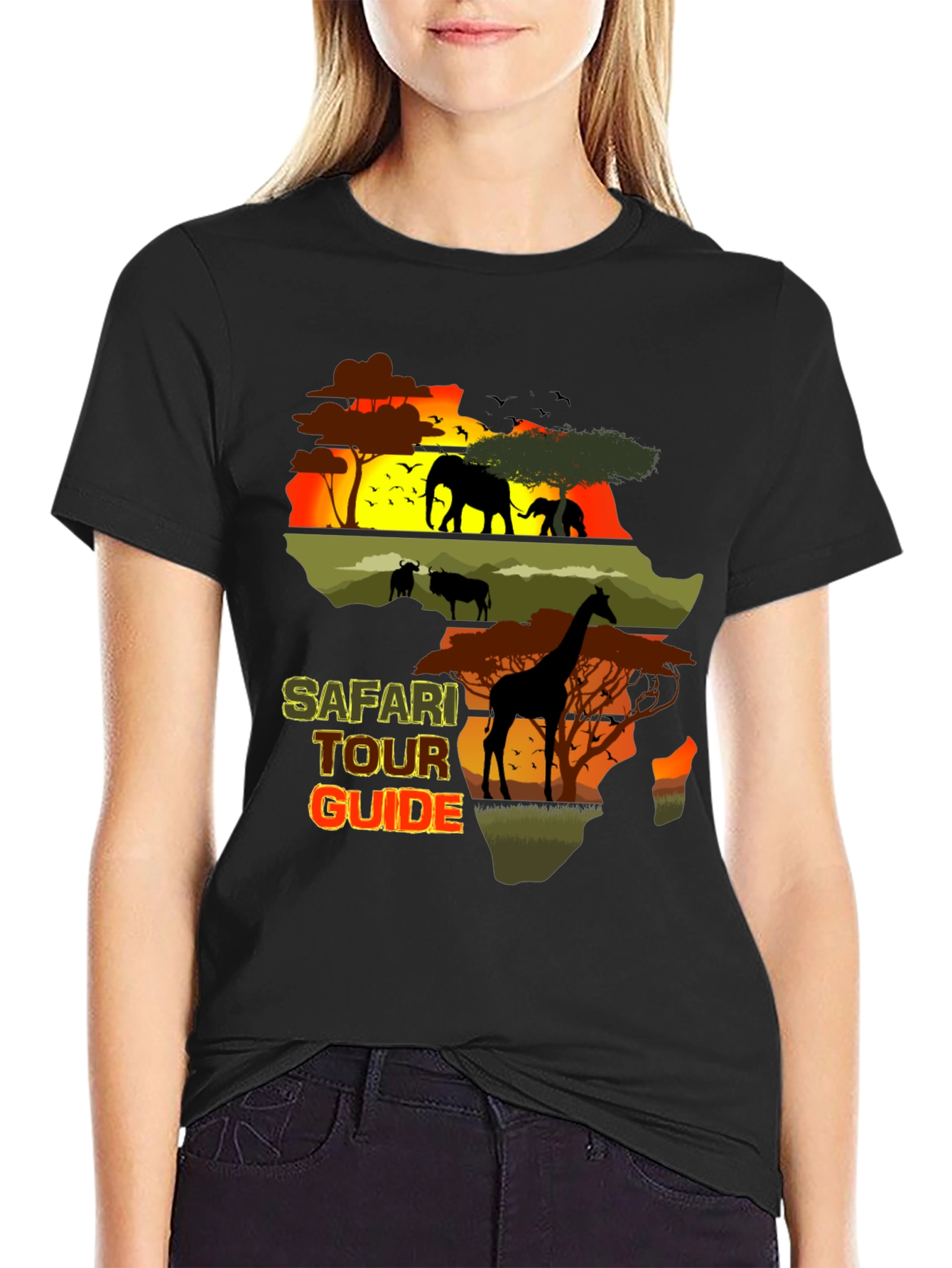 Safari Tour Guide Graphic Tee - Africa Wildlife Shirt