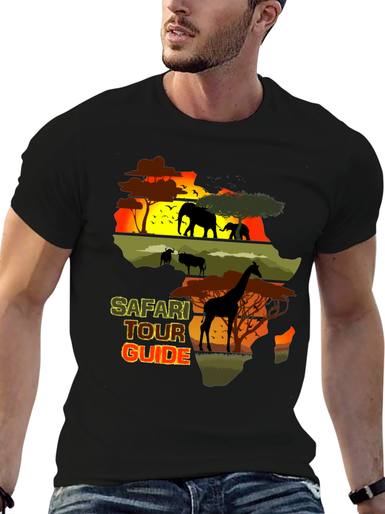 Safari Tour Guide Graphic Tee - Africa Wildlife Shirt