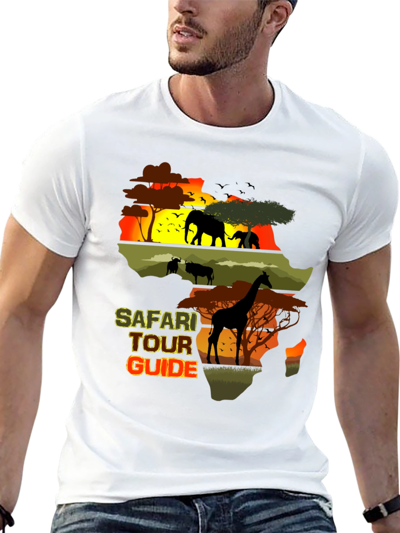 Safari Tour Guide Graphic Tee - Africa Wildlife Shirt