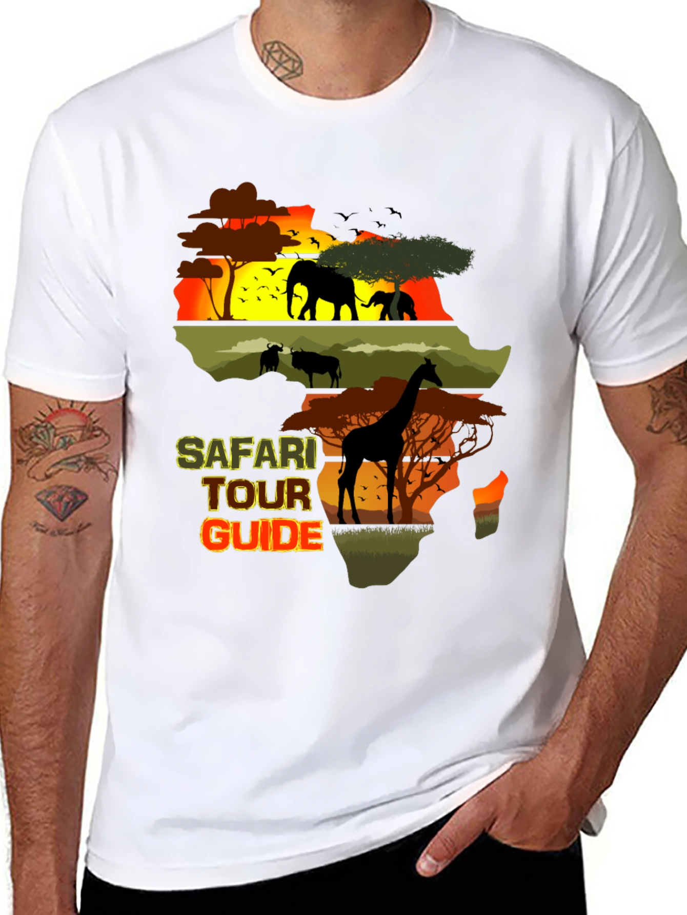 Safari Tour Guide Graphic Tee - Africa Wildlife Shirt