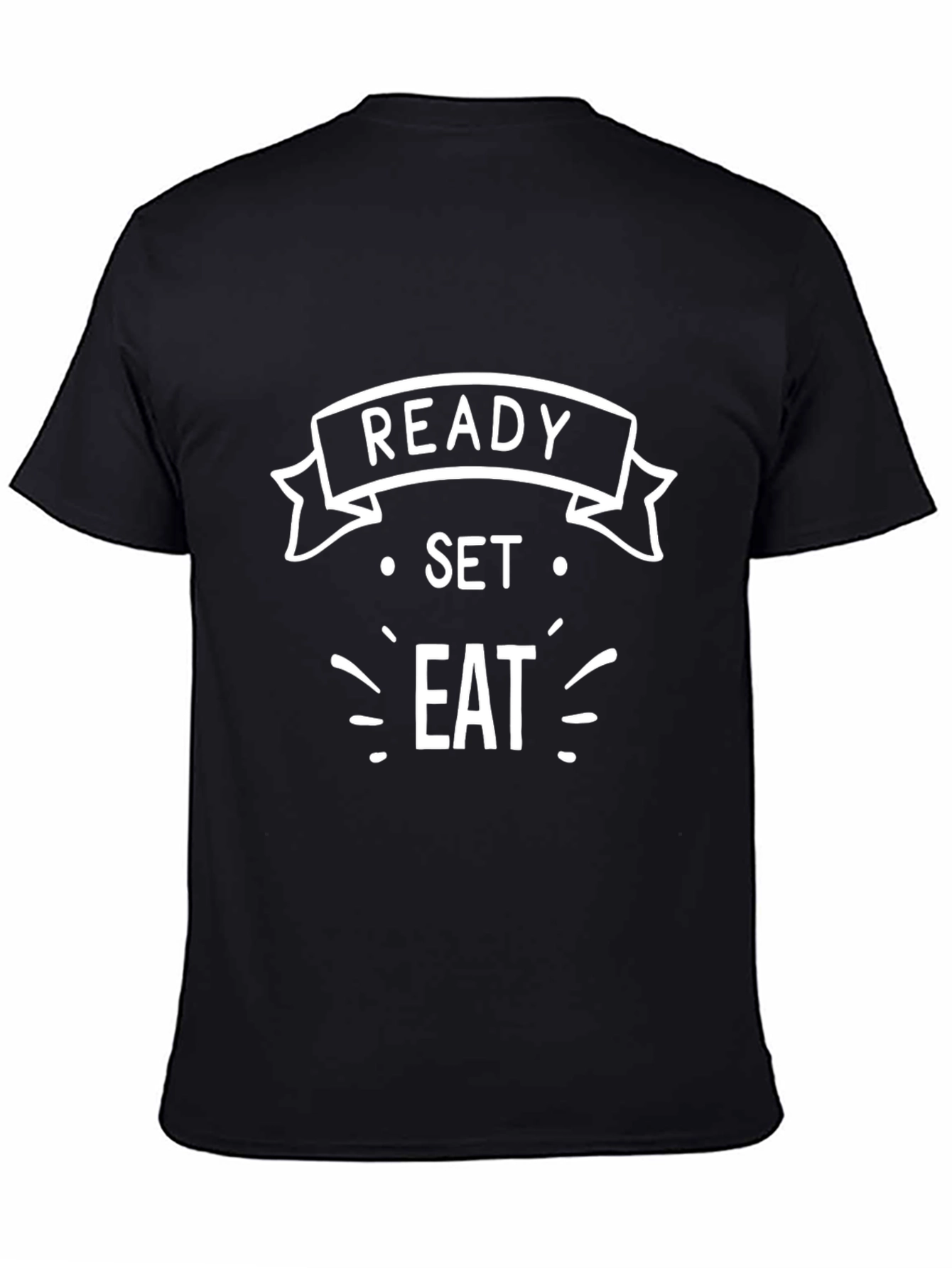 Ready Set Eat Funny Graphic Tee - Black