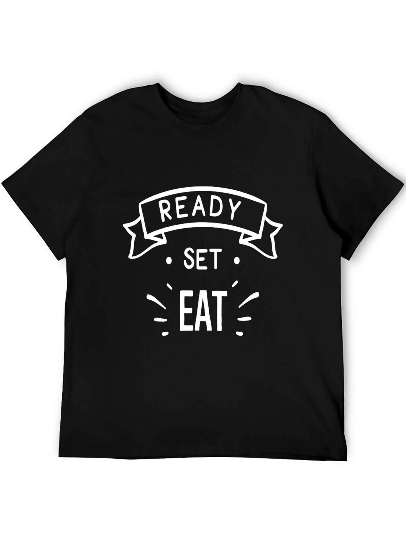 Ready Set Eat Funny Graphic Tee - Black
