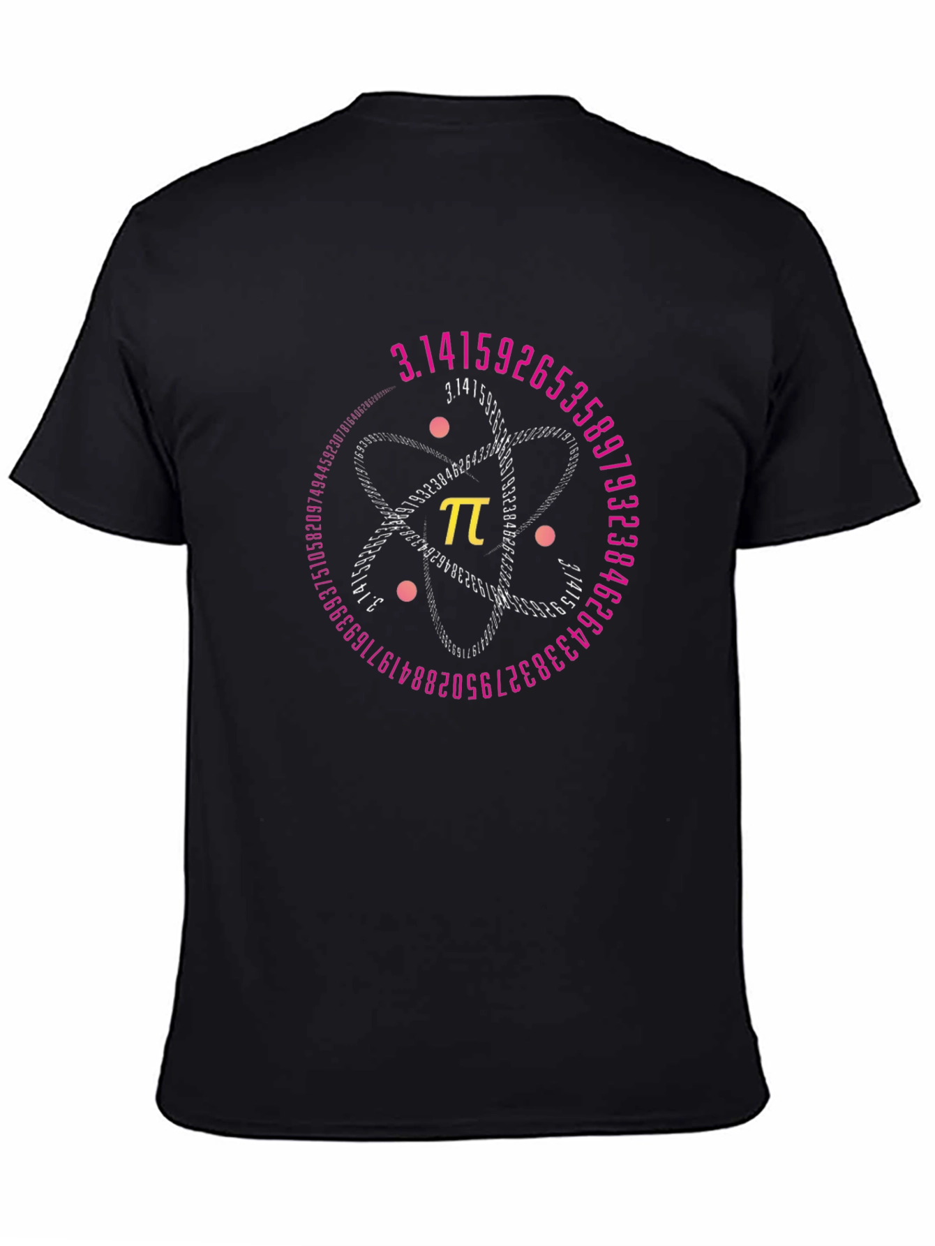 Pi Atom Black T-Shirt - Math & Science Tee