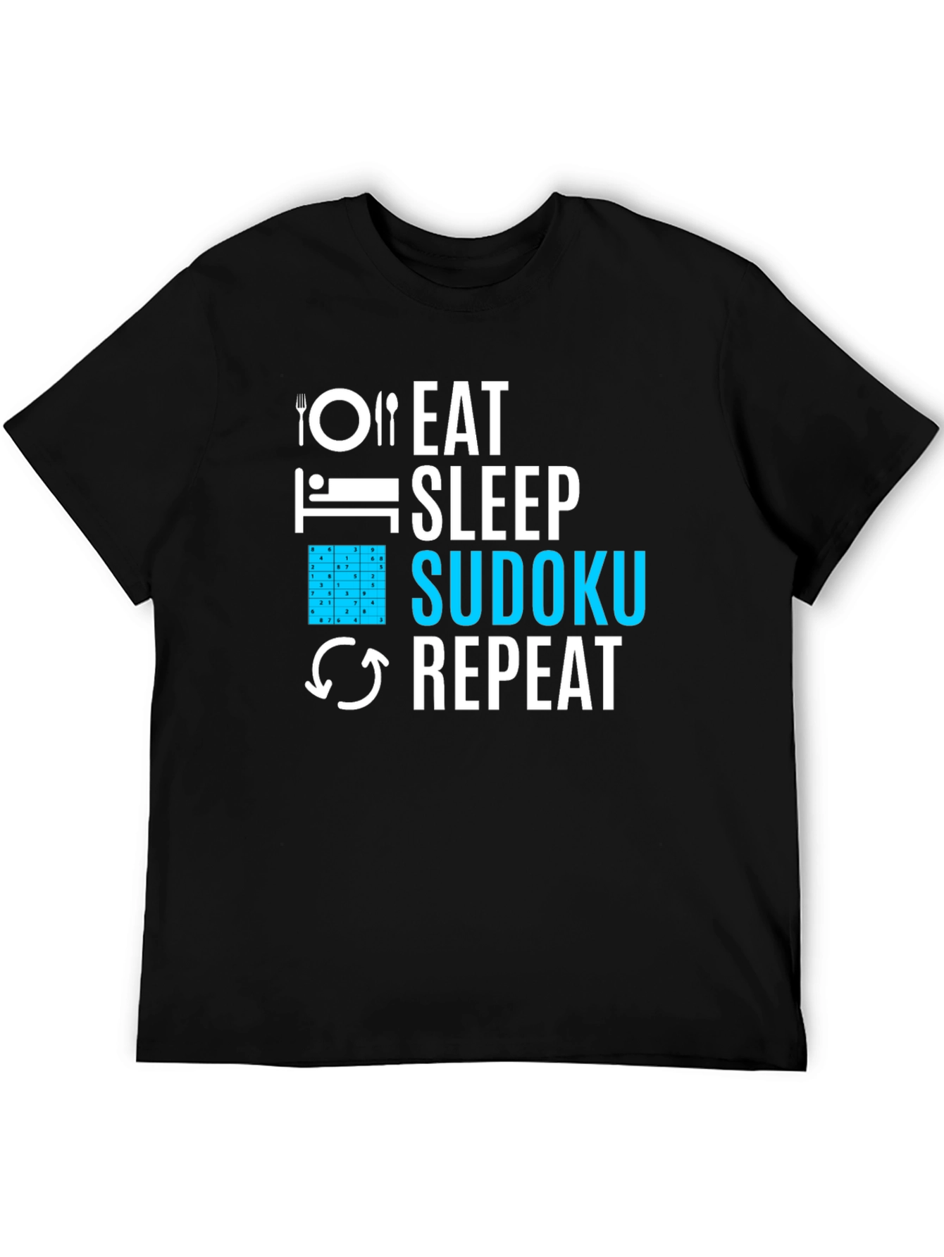 Eat Sleep Sudoku Repeat Graphic T-Shirt