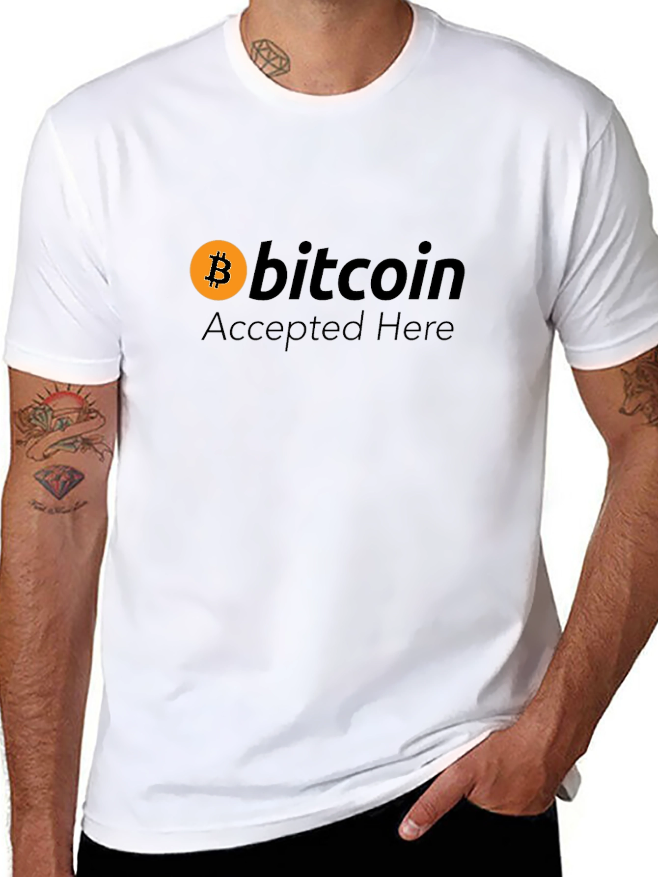 Bitcoin Accepted Here Graphic T-Shirt - Crypto Tee