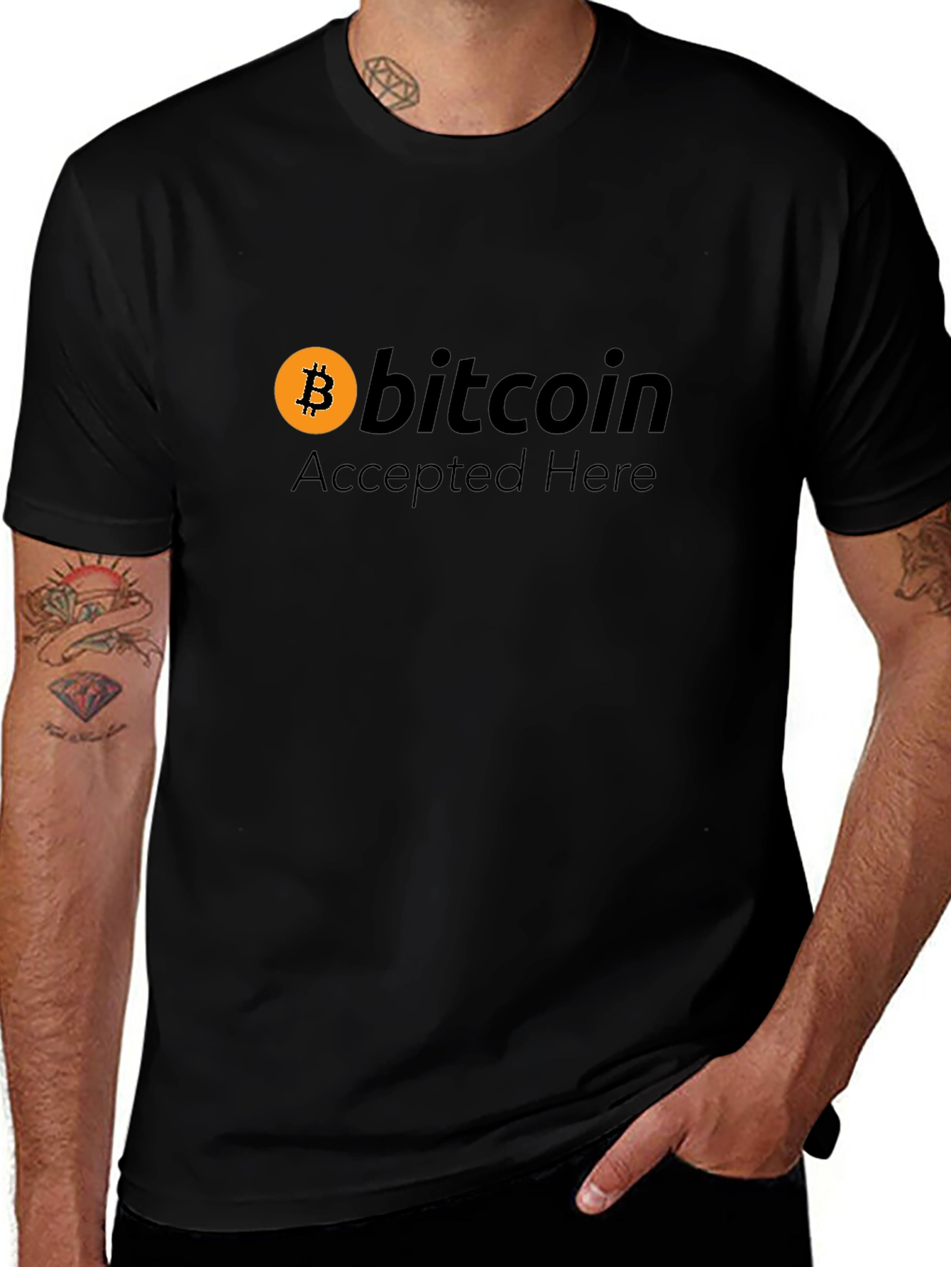 Bitcoin Accepted Here Graphic T-Shirt - Crypto Tee