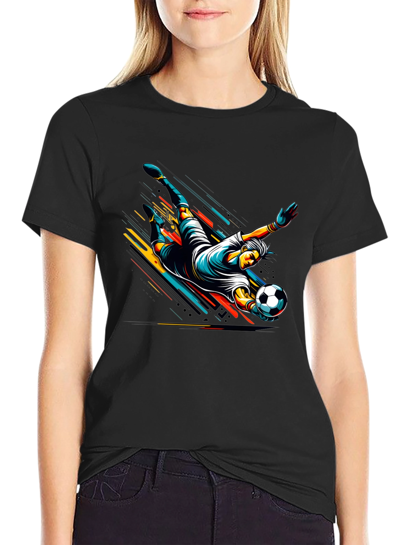 Soccer Goalie Dive Graphic T-Shirt