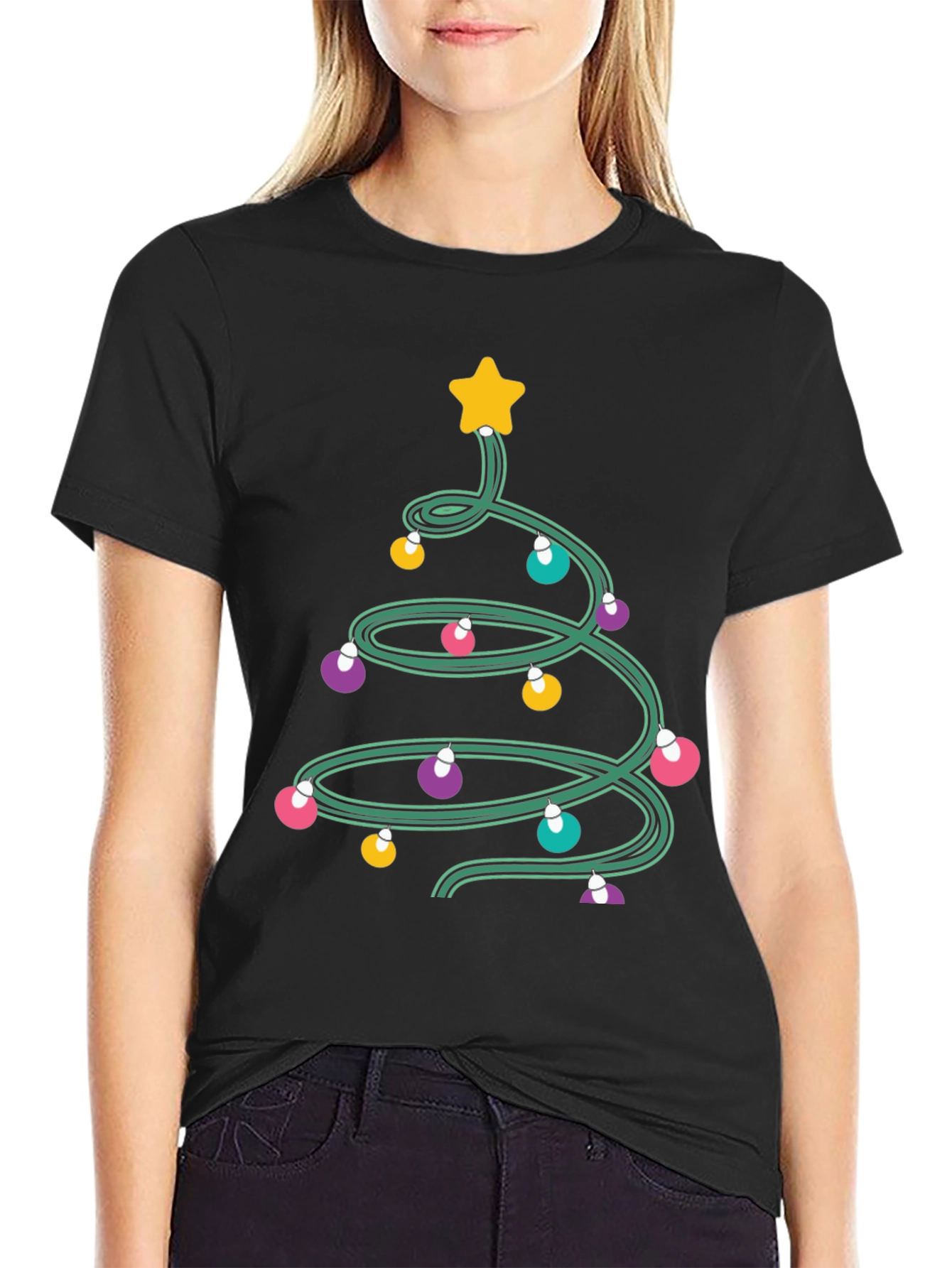 Christmas Tree Lights Graphic Tee
