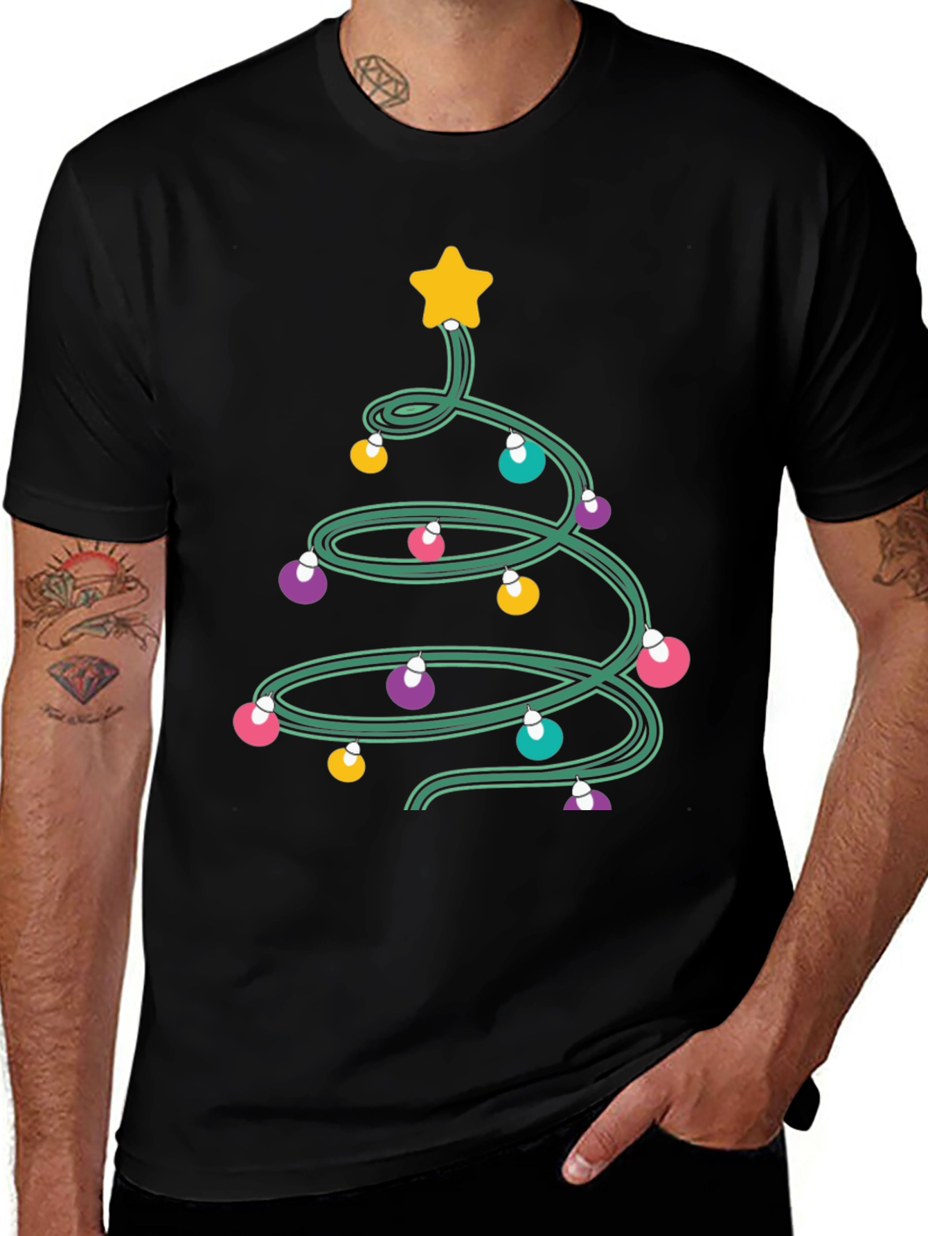 Christmas Tree Lights Graphic Tee