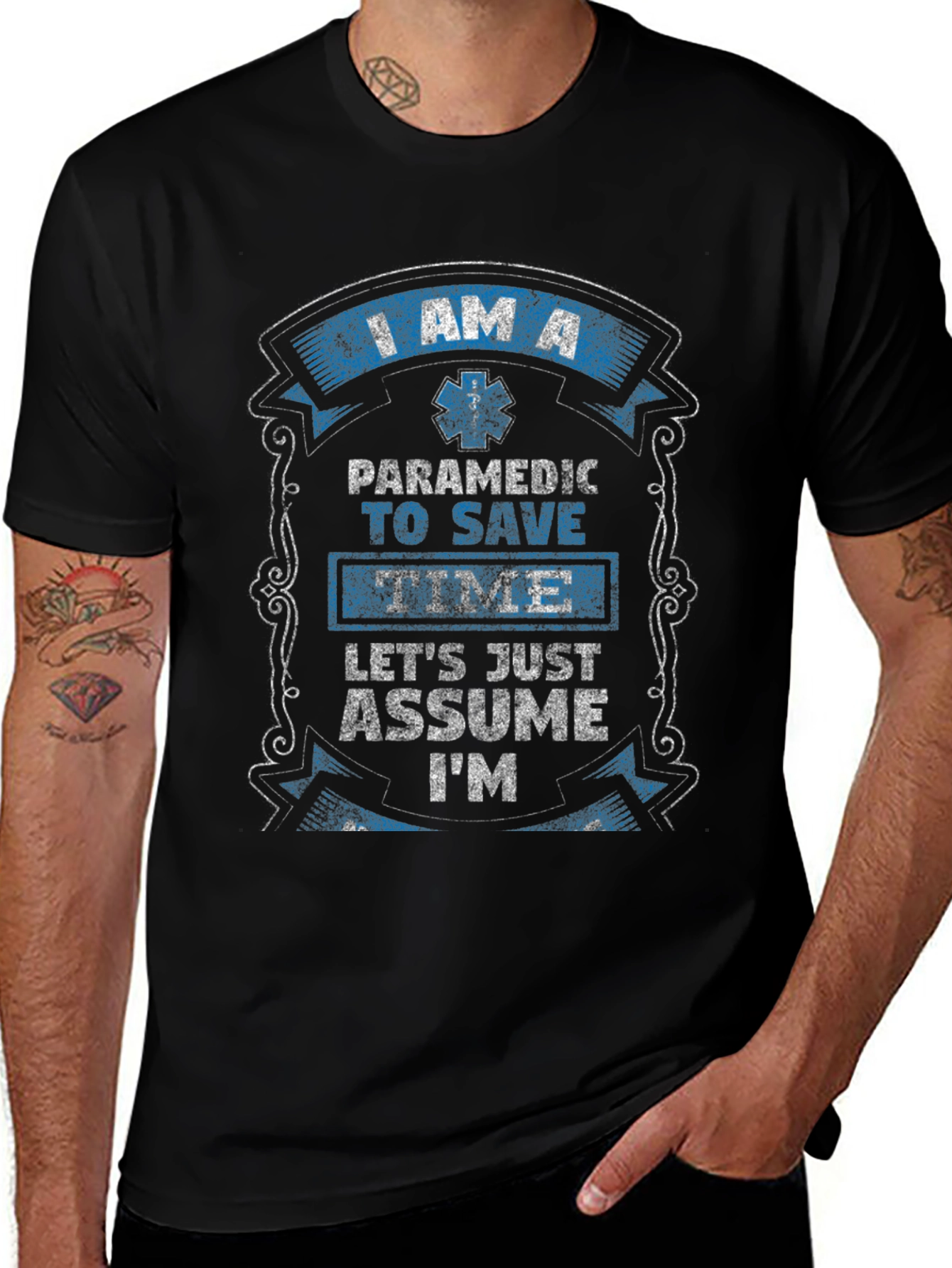 Paramedic Save Time Funny Graphic T-Shirt