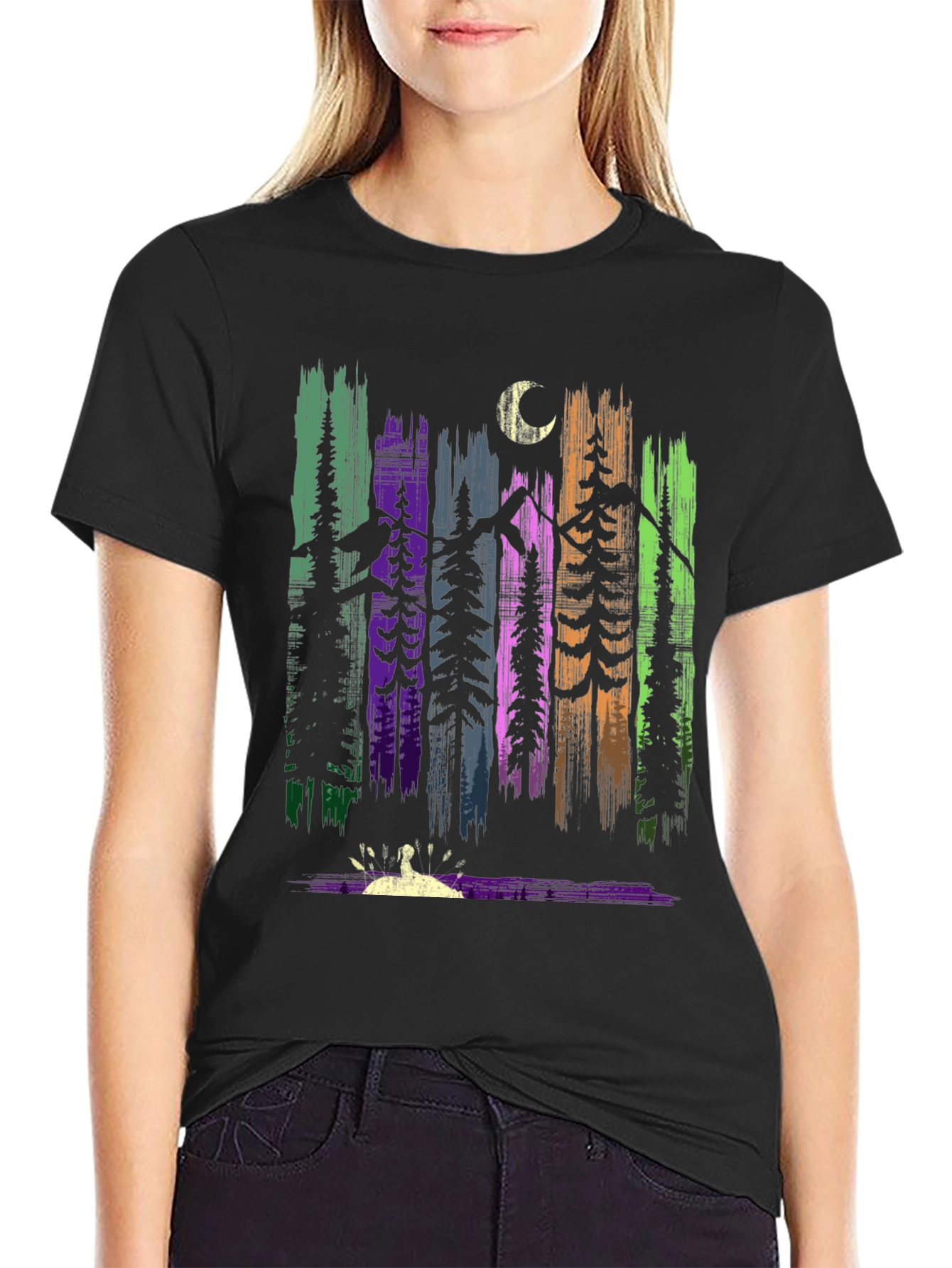 Nature Forest Moon Graphic T-Shirt