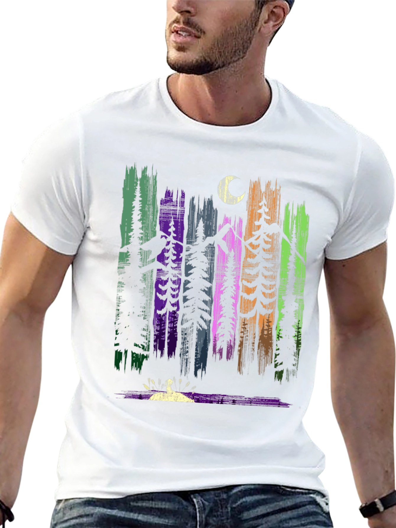 Nature Forest Moon Graphic T-Shirt