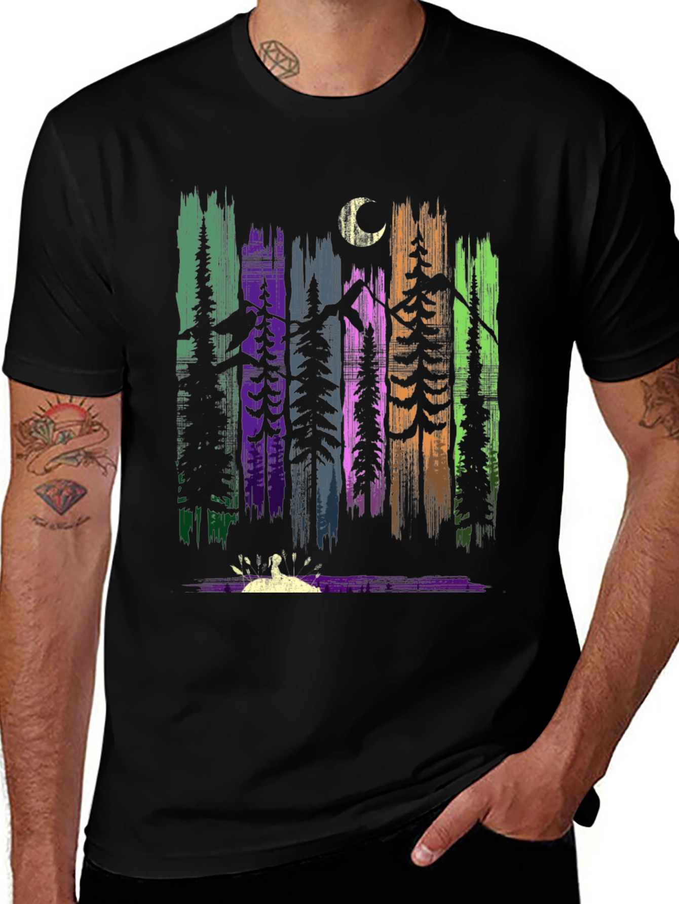 Nature Forest Moon Graphic T-Shirt