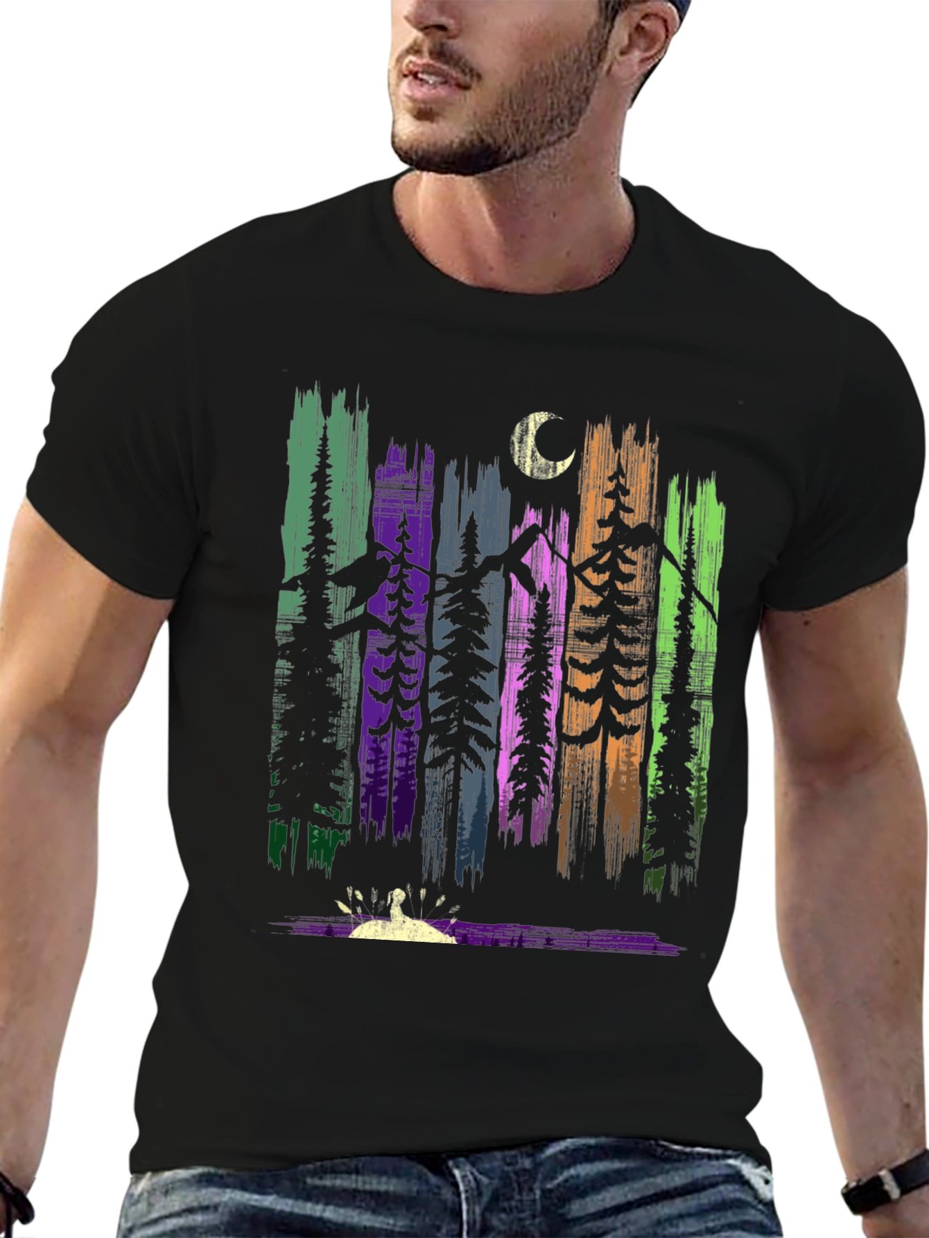 Nature Forest Moon Graphic T-Shirt