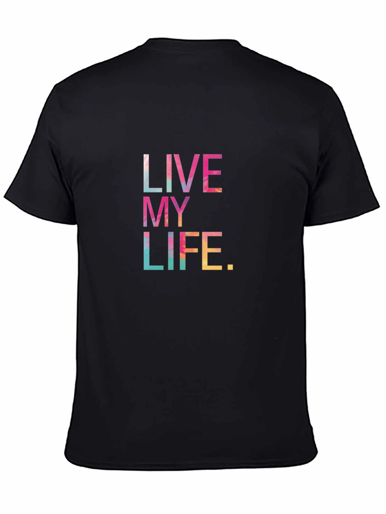 Live My Life Graphic Tee - Mens Black T-Shirt