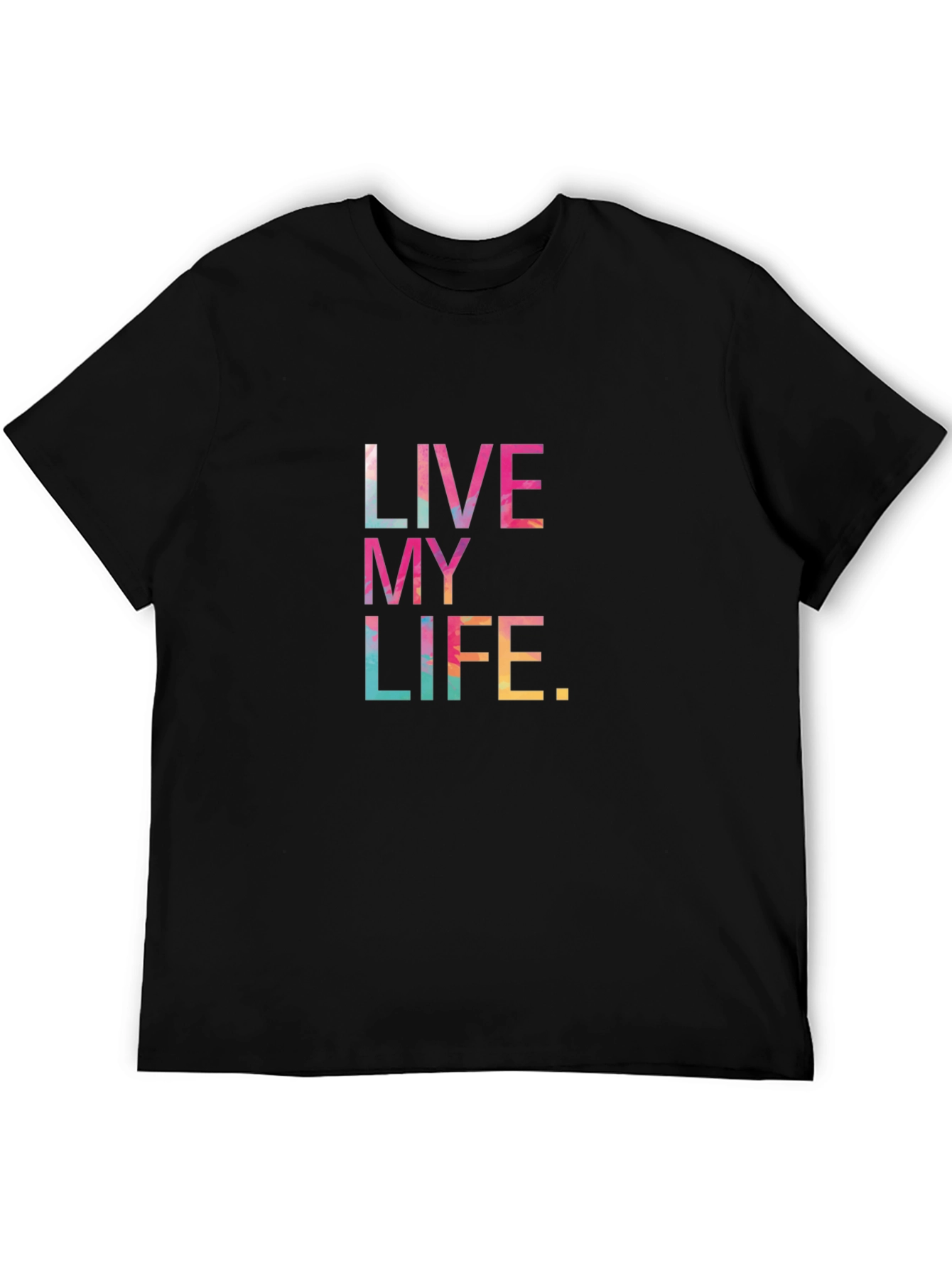 Live My Life Graphic Tee - Mens Black T-Shirt