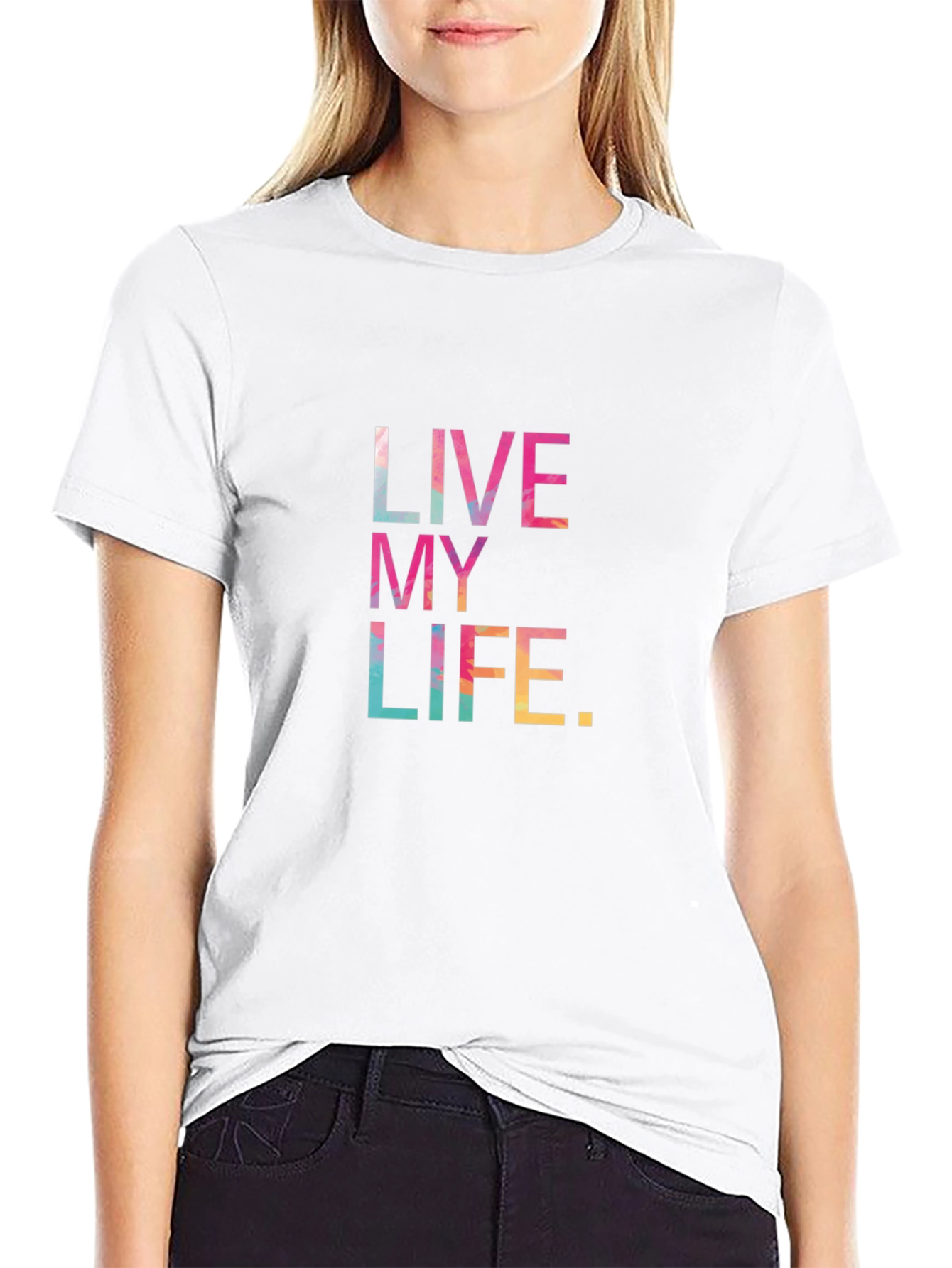 Live My Life Graphic Tee - Mens Black T-Shirt