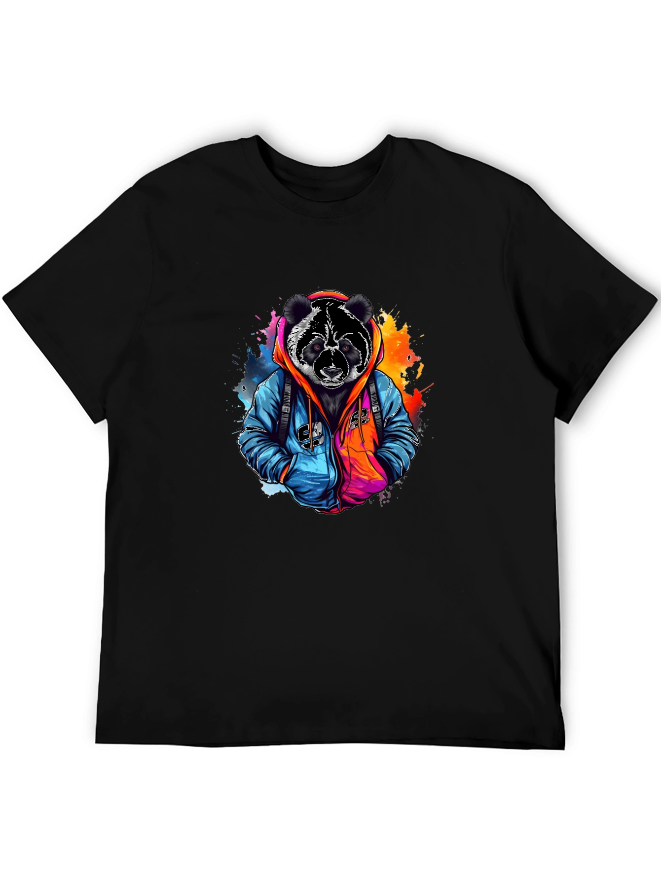 Cool Panda Graphic Tee - Black