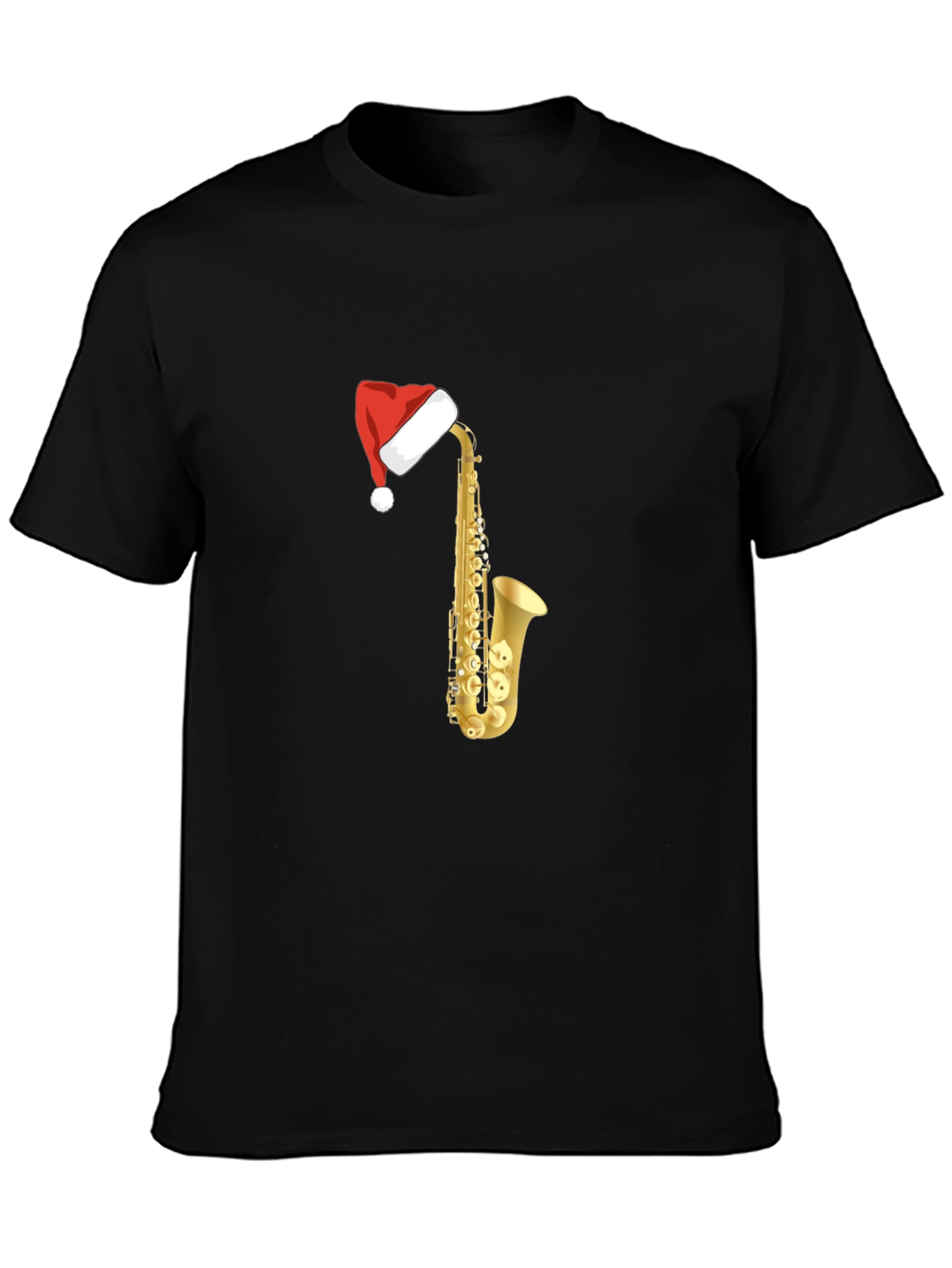 Saxophone Santa Hat T-Shirt