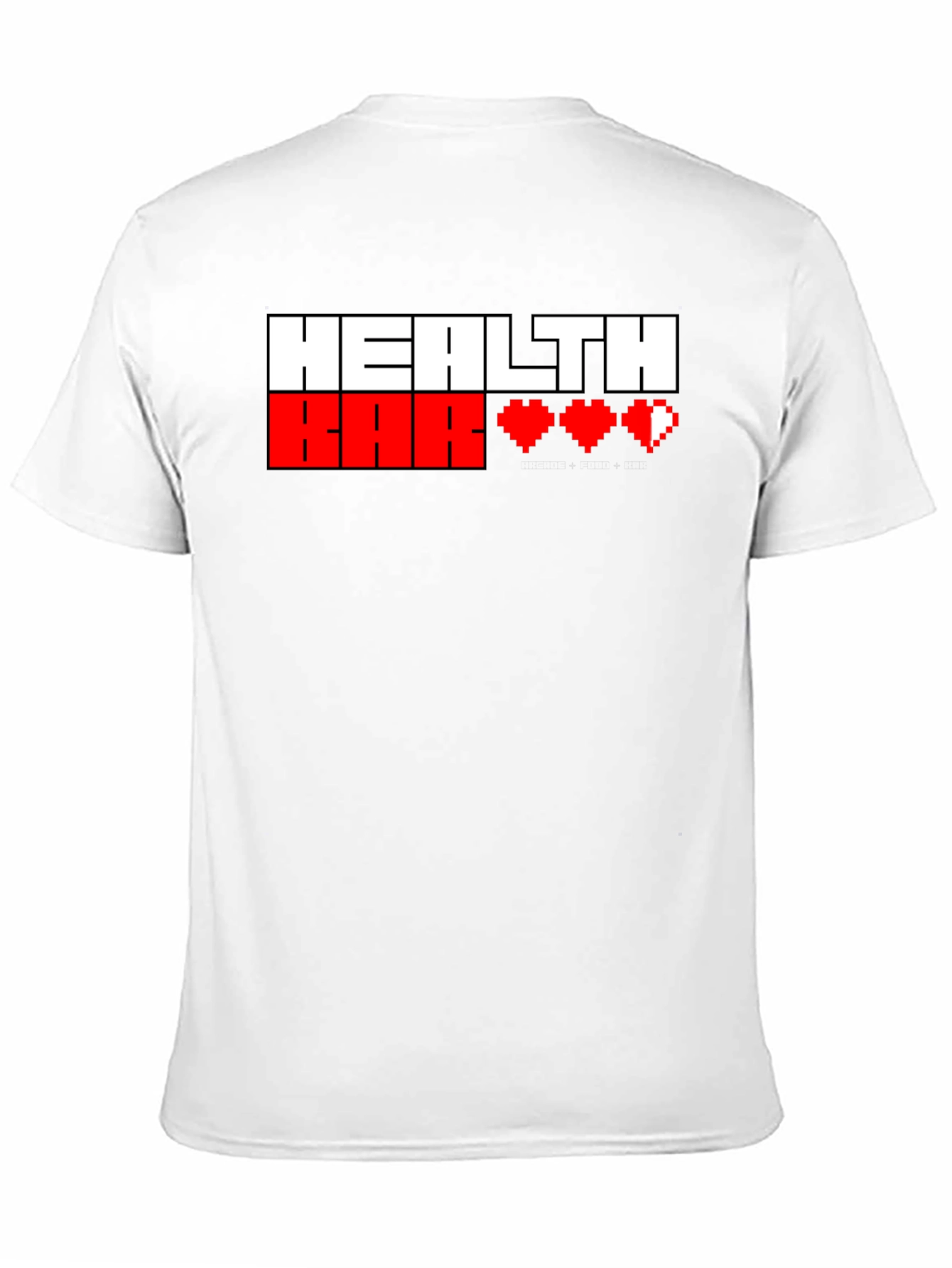 Gamer Health Bar T-Shirt - Pixel Heart Design