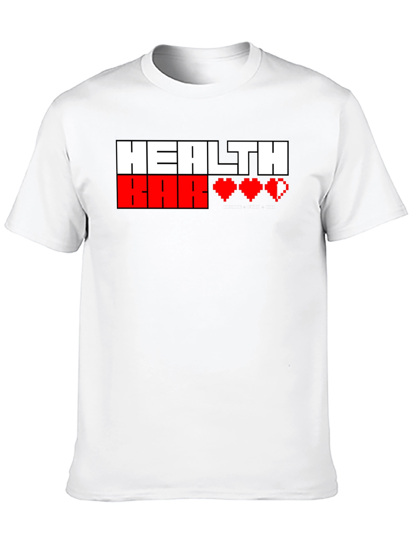 Gamer Health Bar T-Shirt - Pixel Heart Design