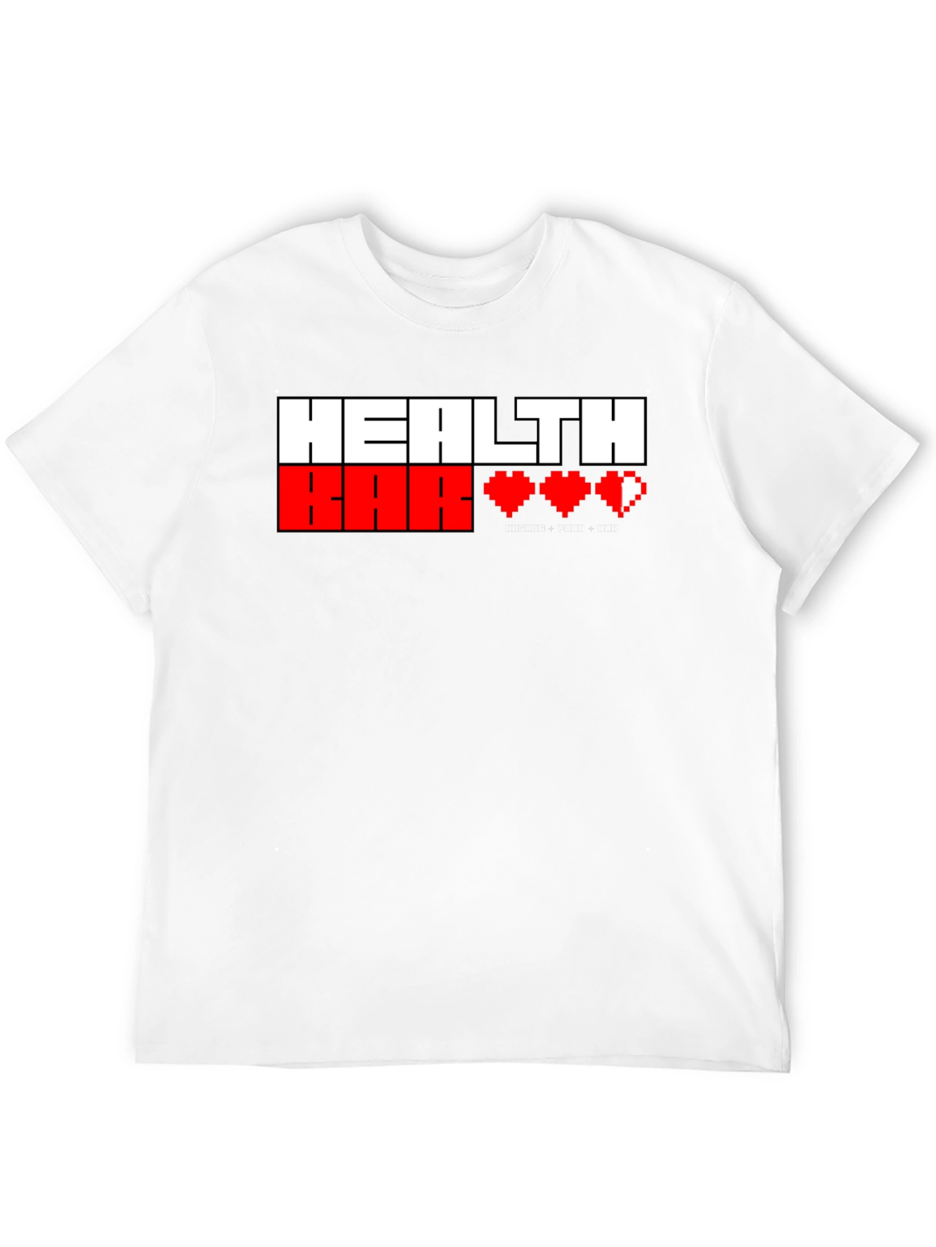 Gamer Health Bar T-Shirt - Pixel Heart Design