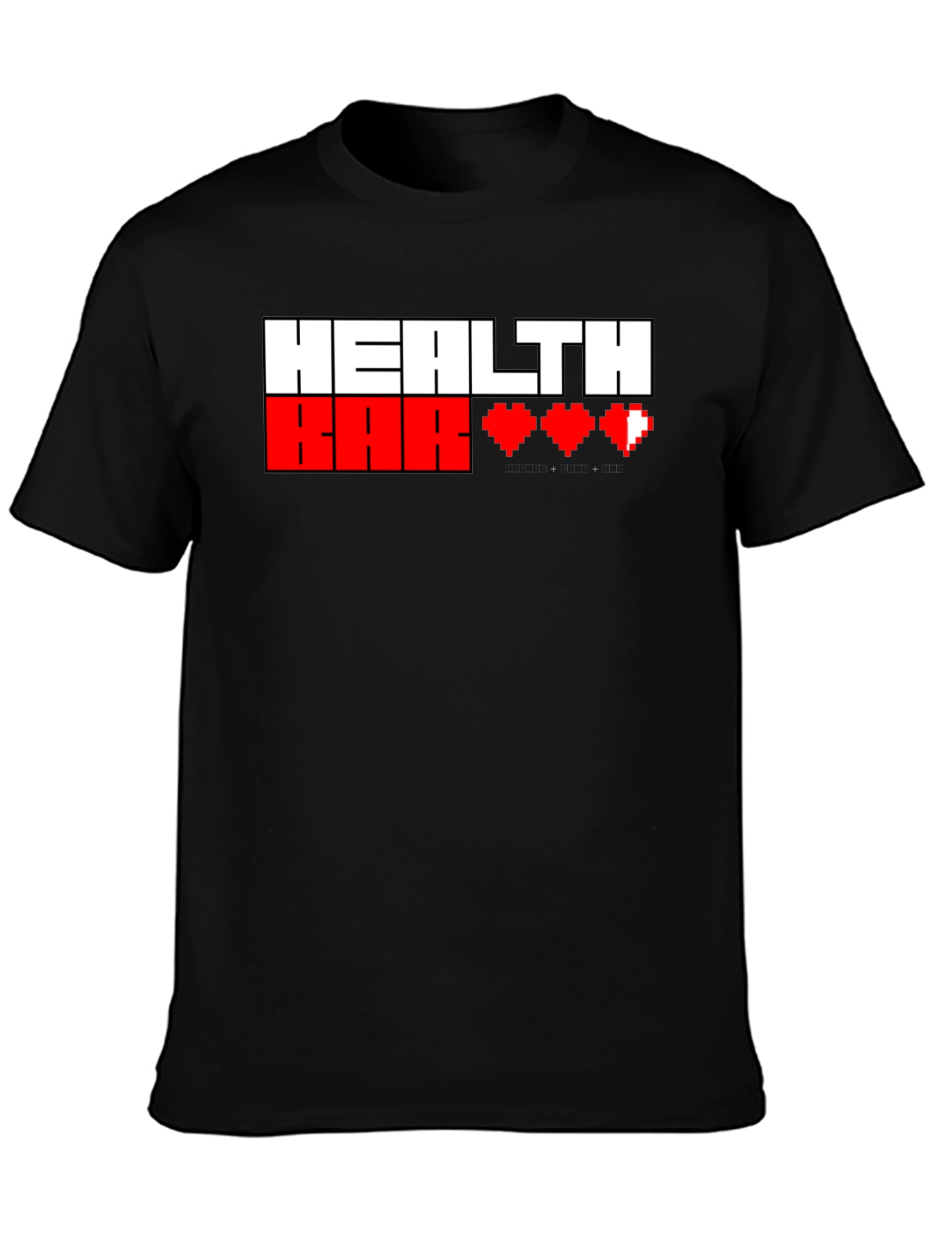 Gamer Health Bar T-Shirt - Pixel Heart Design