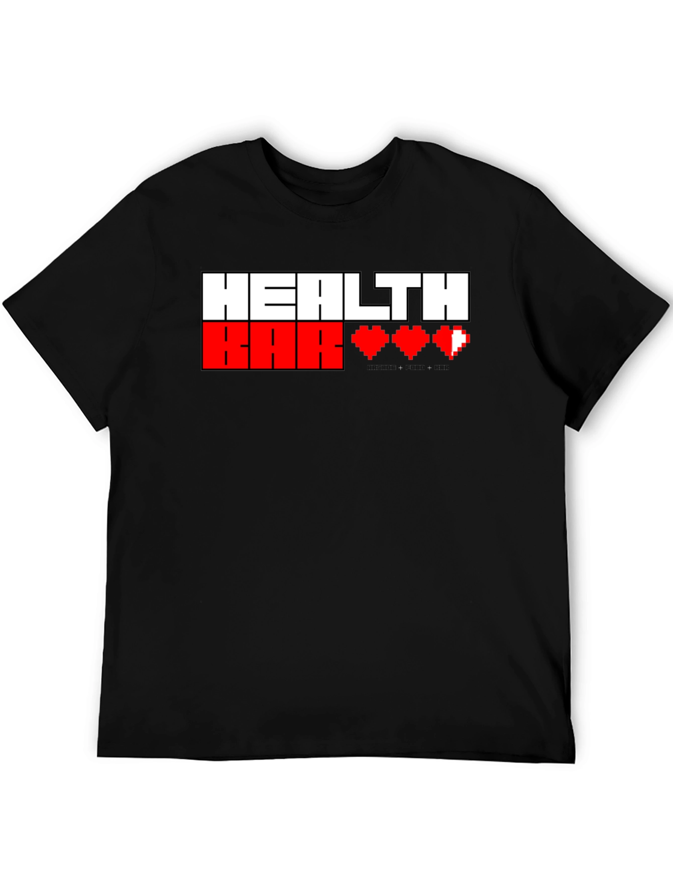 Gamer Health Bar T-Shirt - Pixel Heart Design
