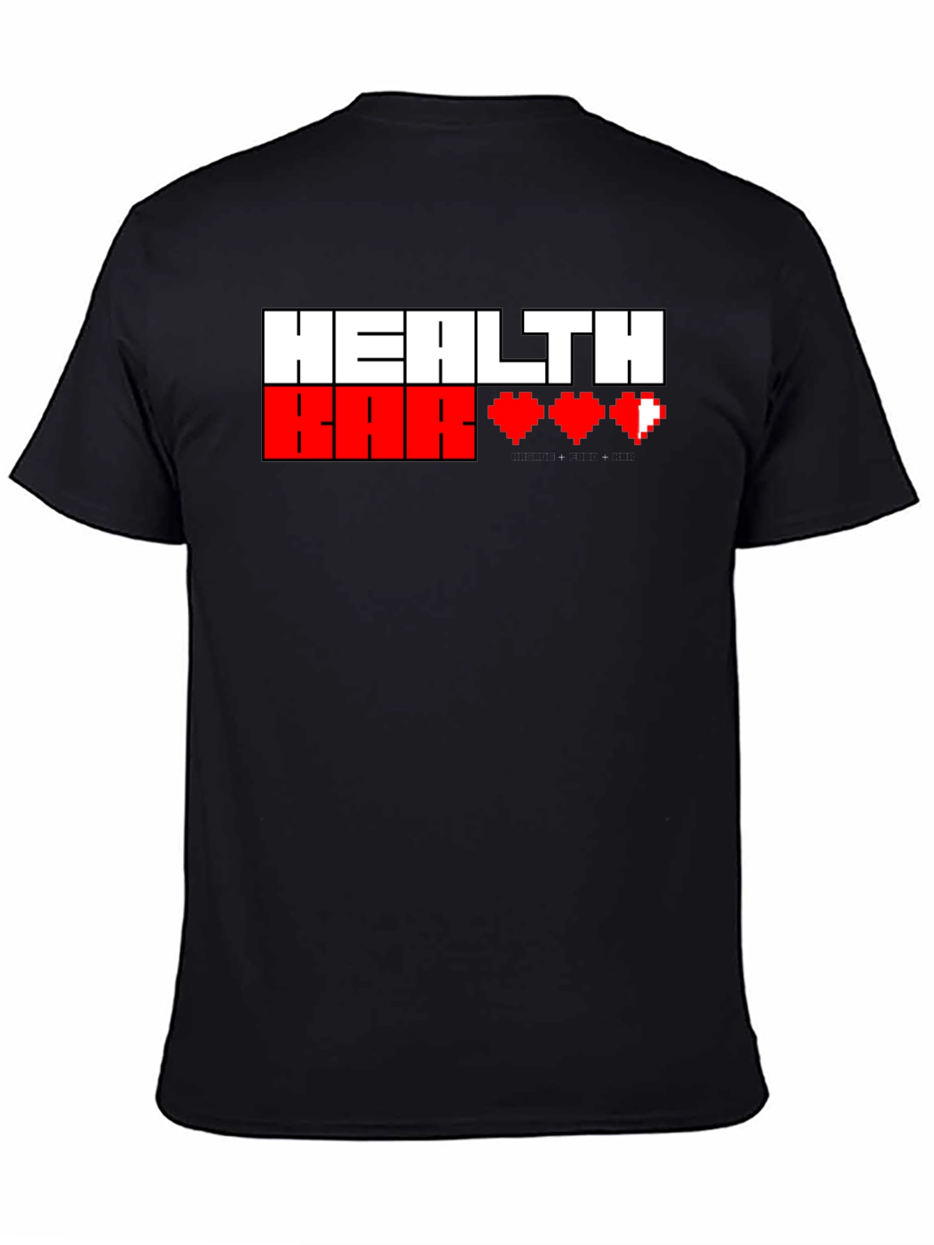 Gamer Health Bar T-Shirt - Pixel Heart Design
