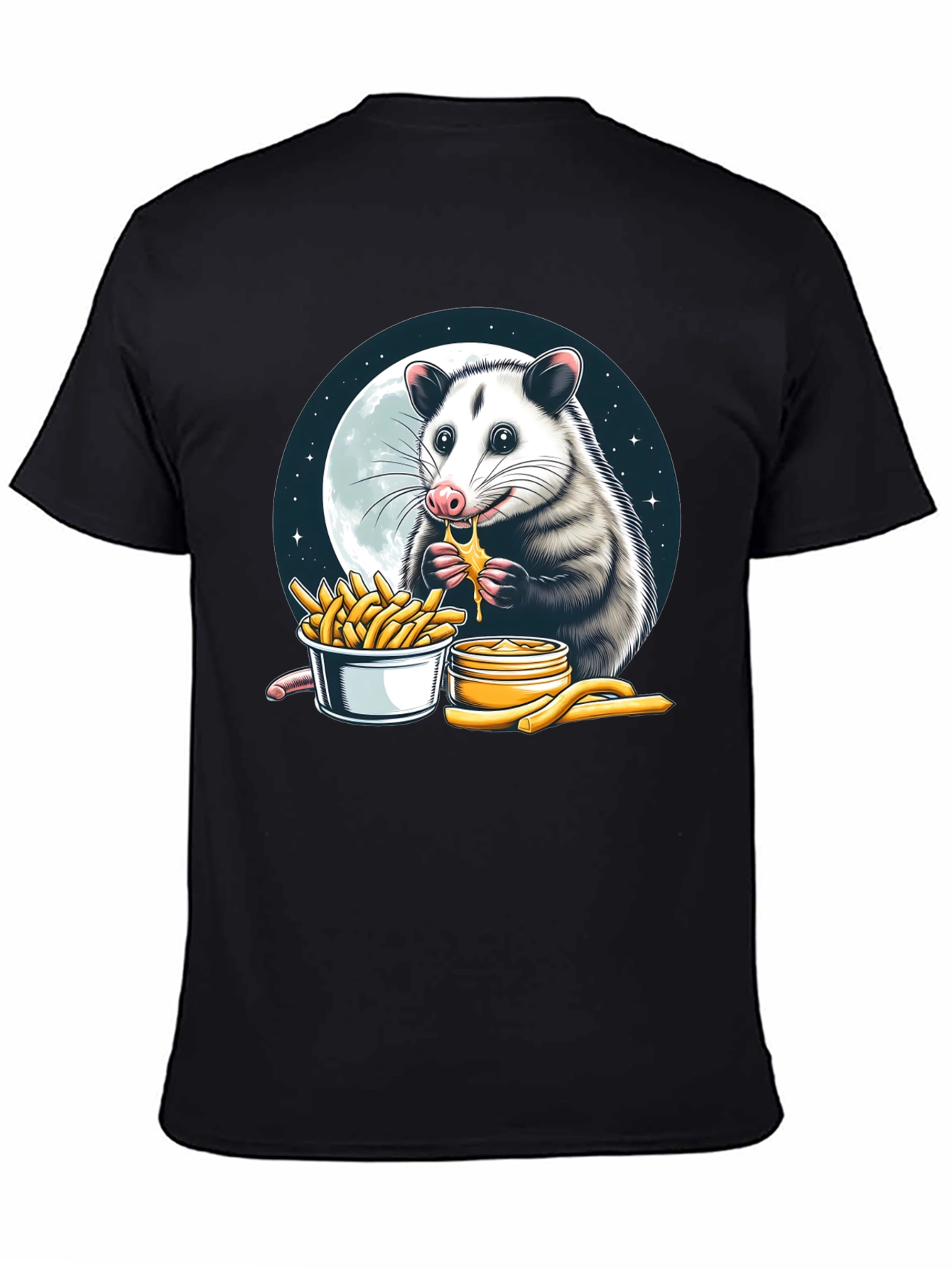 Opossum Eating Cheese Fries Graphic Tee