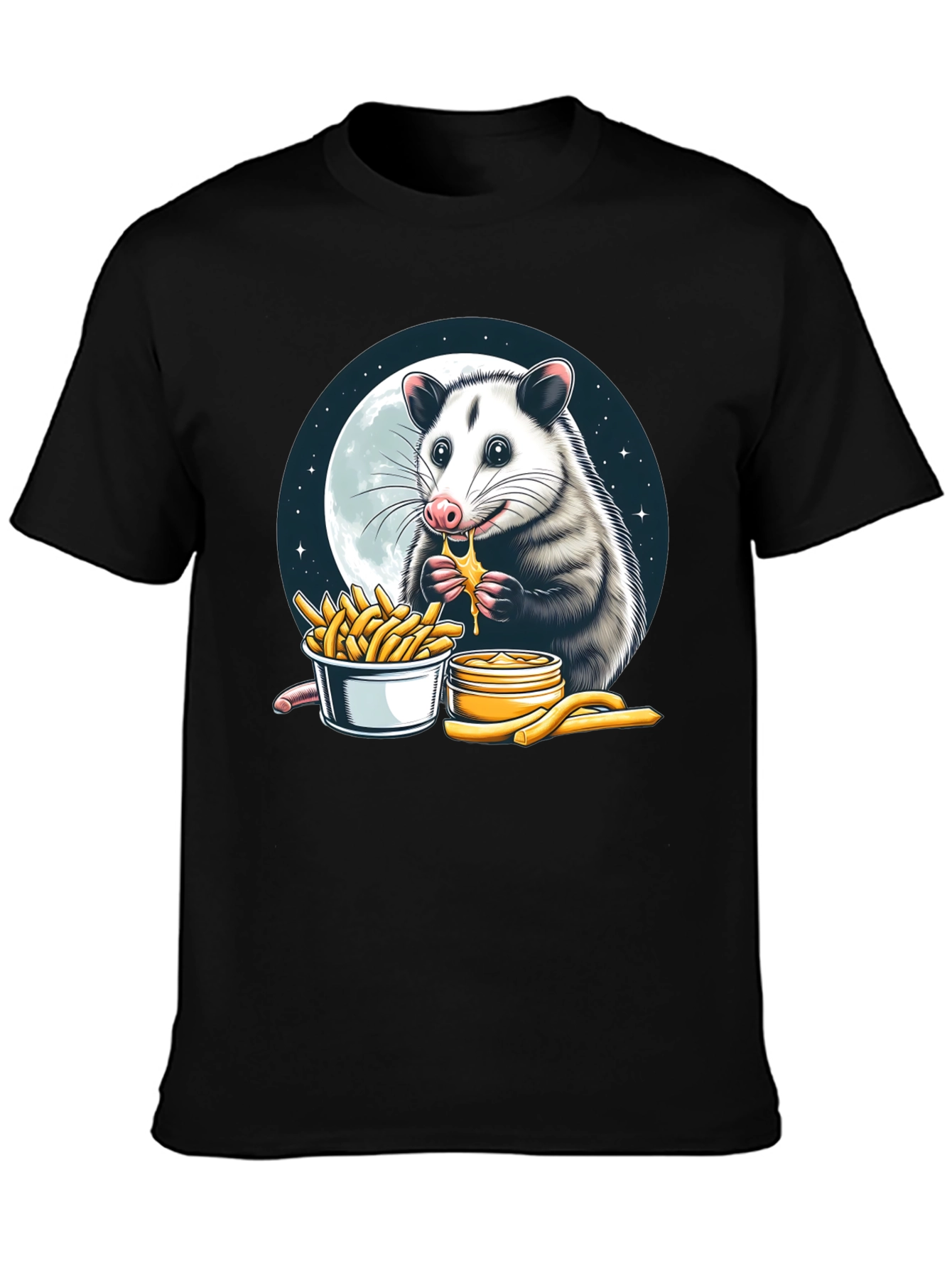 Opossum Eating Cheese Fries Graphic Tee