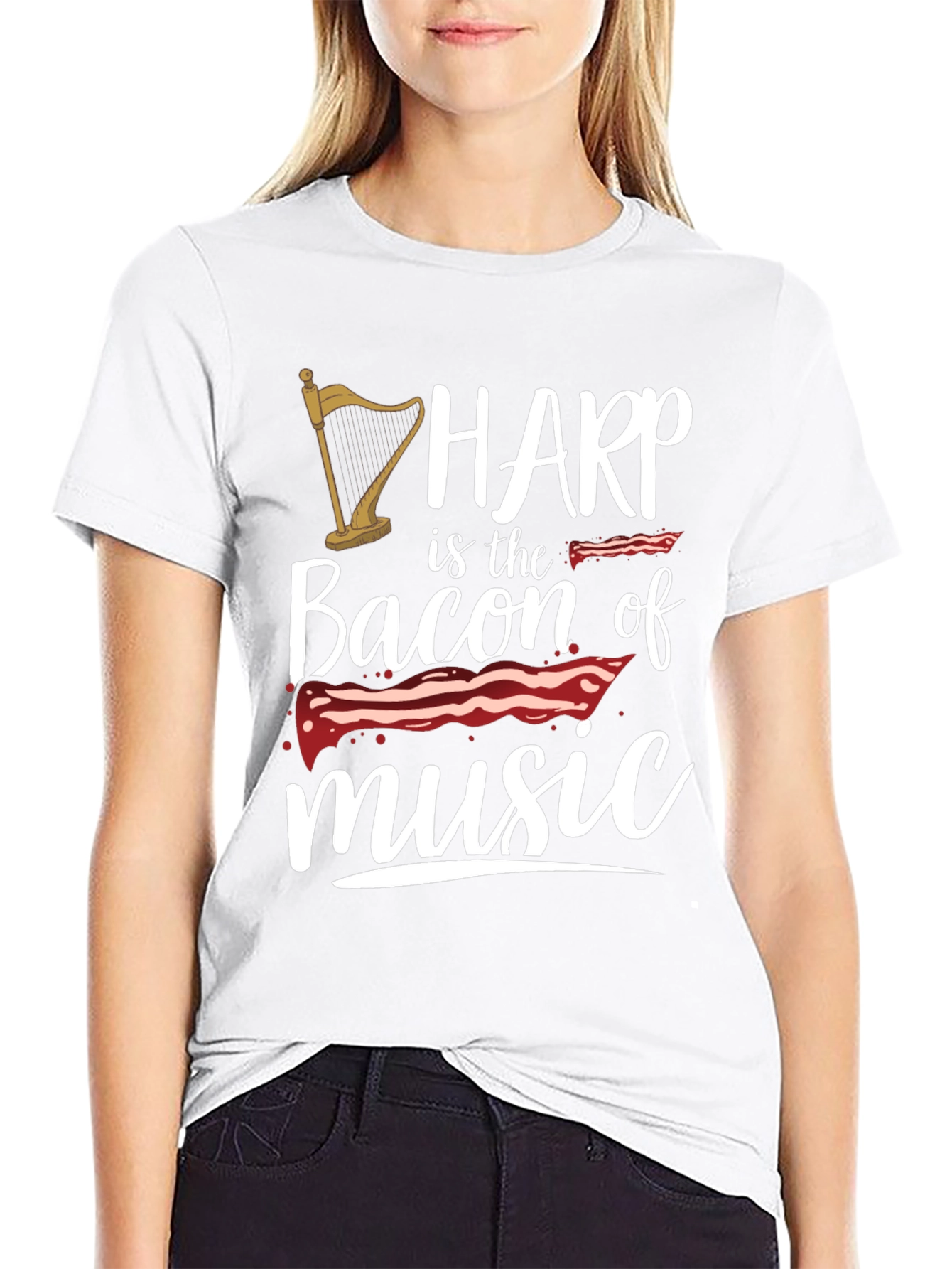 Harp Music Lover T-Shirt - Bacon of Music